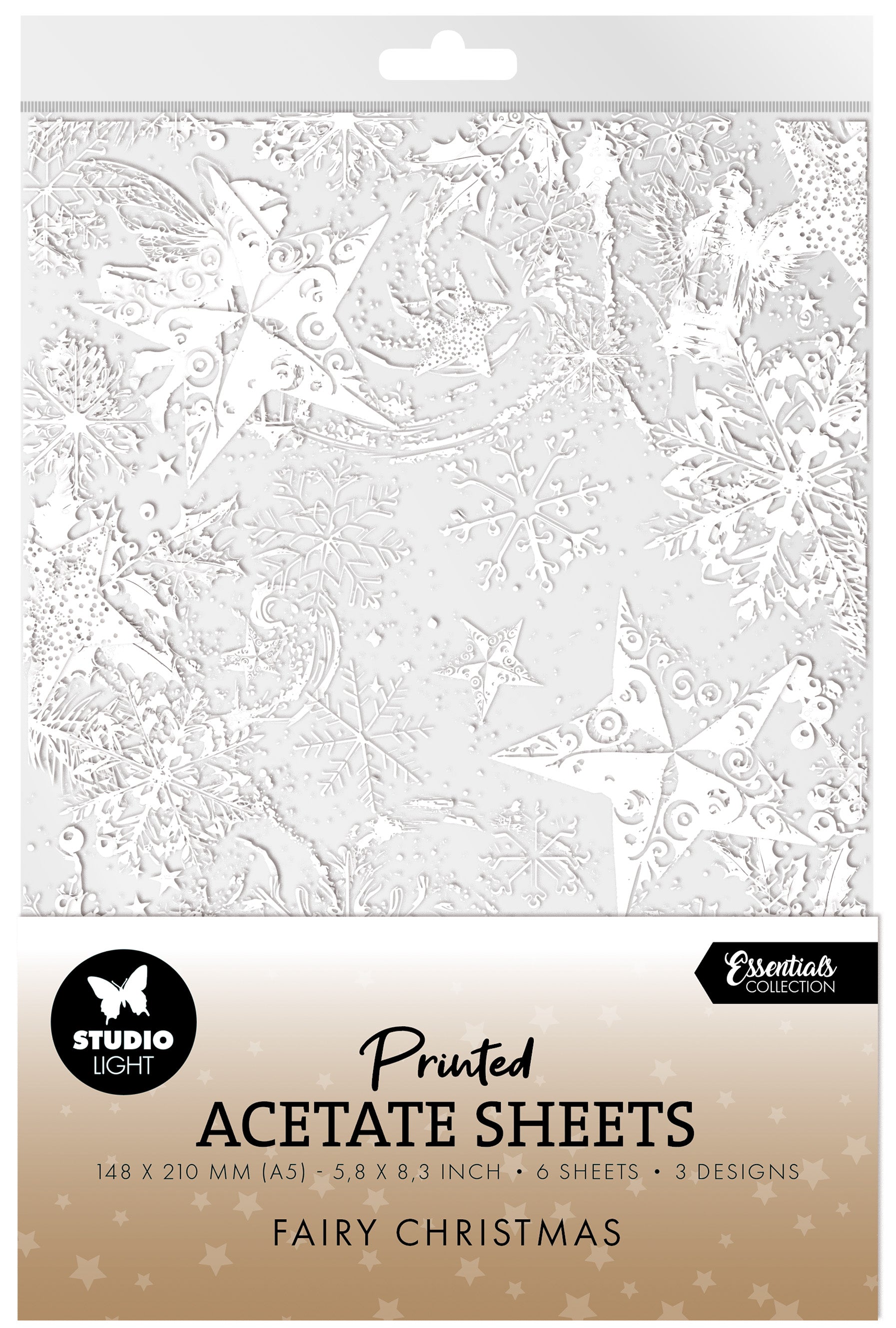 SL Acetate Sheets Snow, Fairies & Stars Essentials 6 Sheets