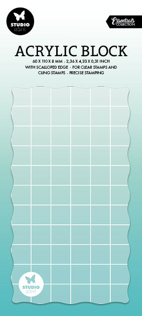 SL Acrylic Stamping Block For Clear And Cling Stamps With Grid Essentials 1 PC