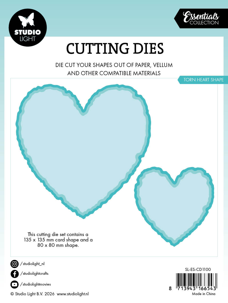 SL Cutting Die Torn Edge Heart Shape Essentials 6 Pieces