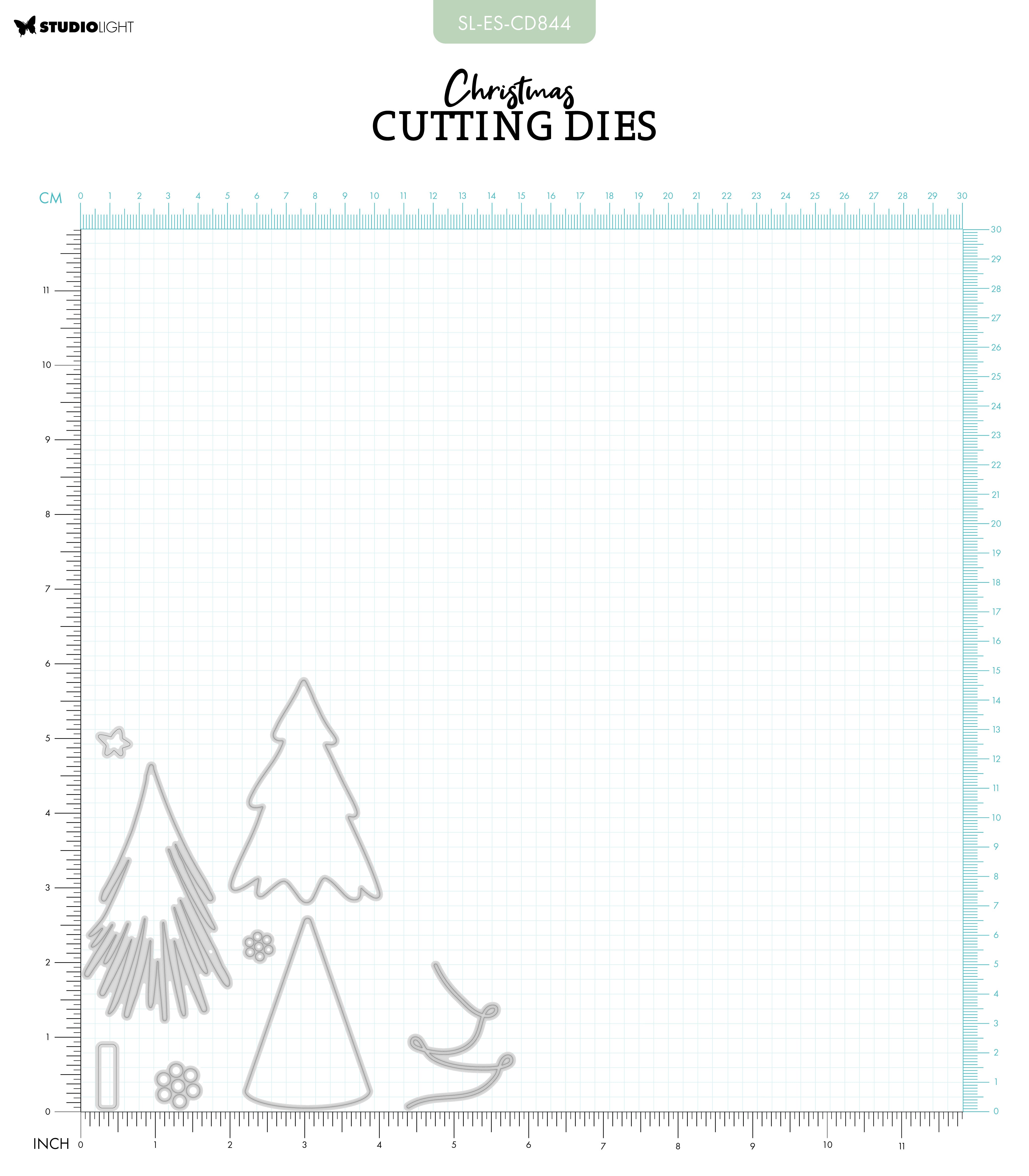 SL Cutting Dies Christmas Trees Essentials 8 PC