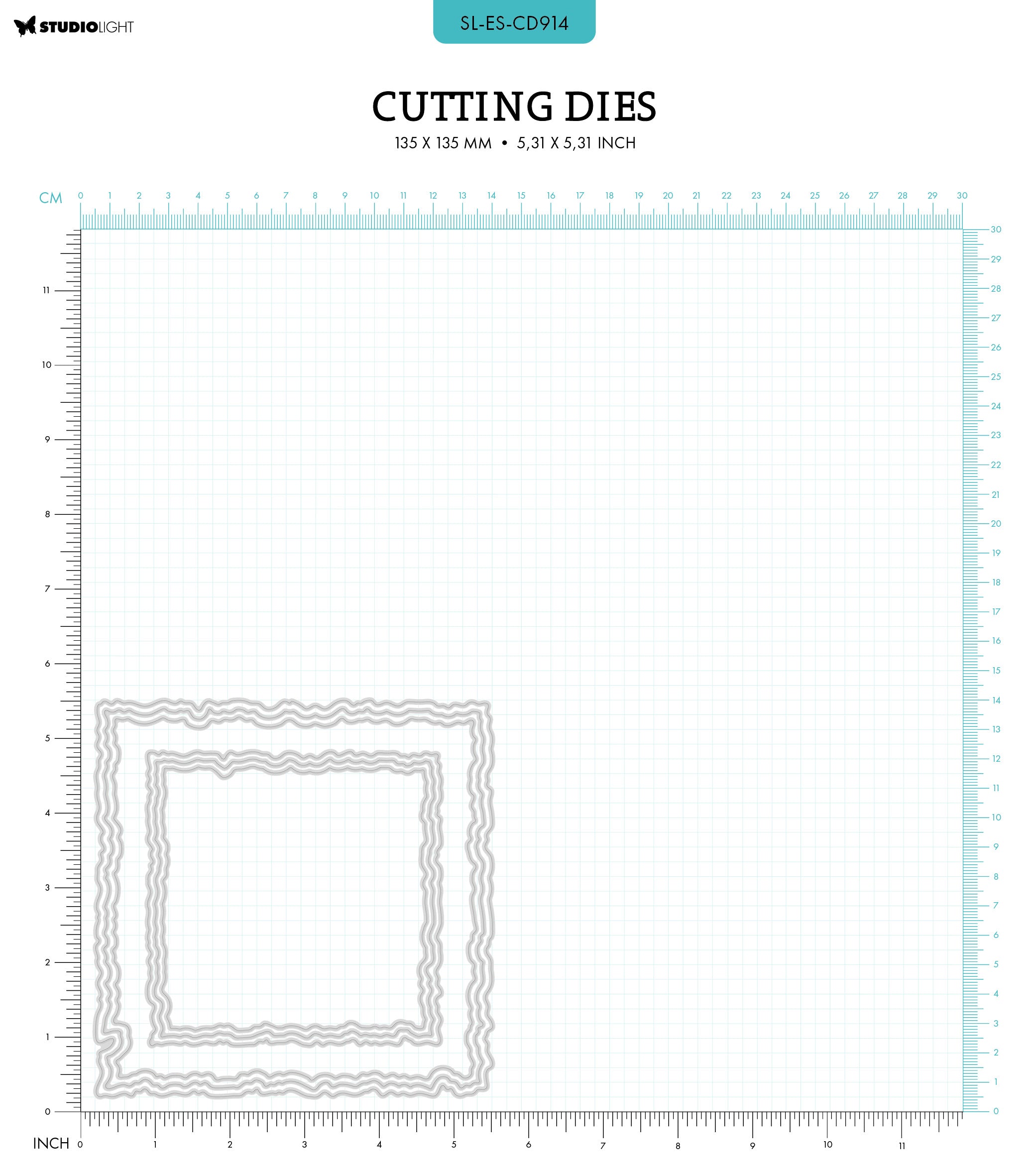 SL Cutting Die Torn Edge Squares Essentials 6 PC