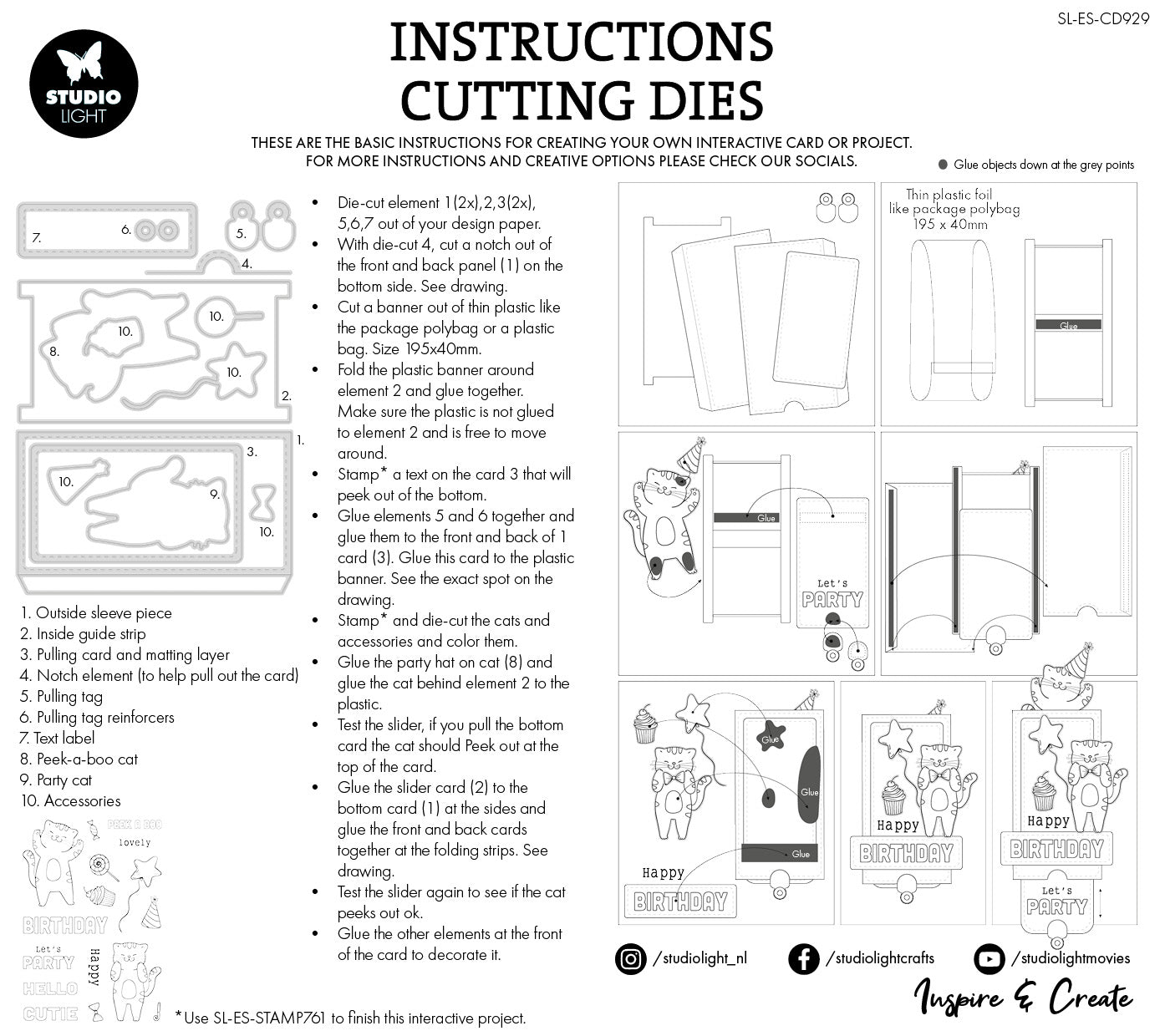 SL Cutting Die Peek A Boo Slider Essentials 14 PC