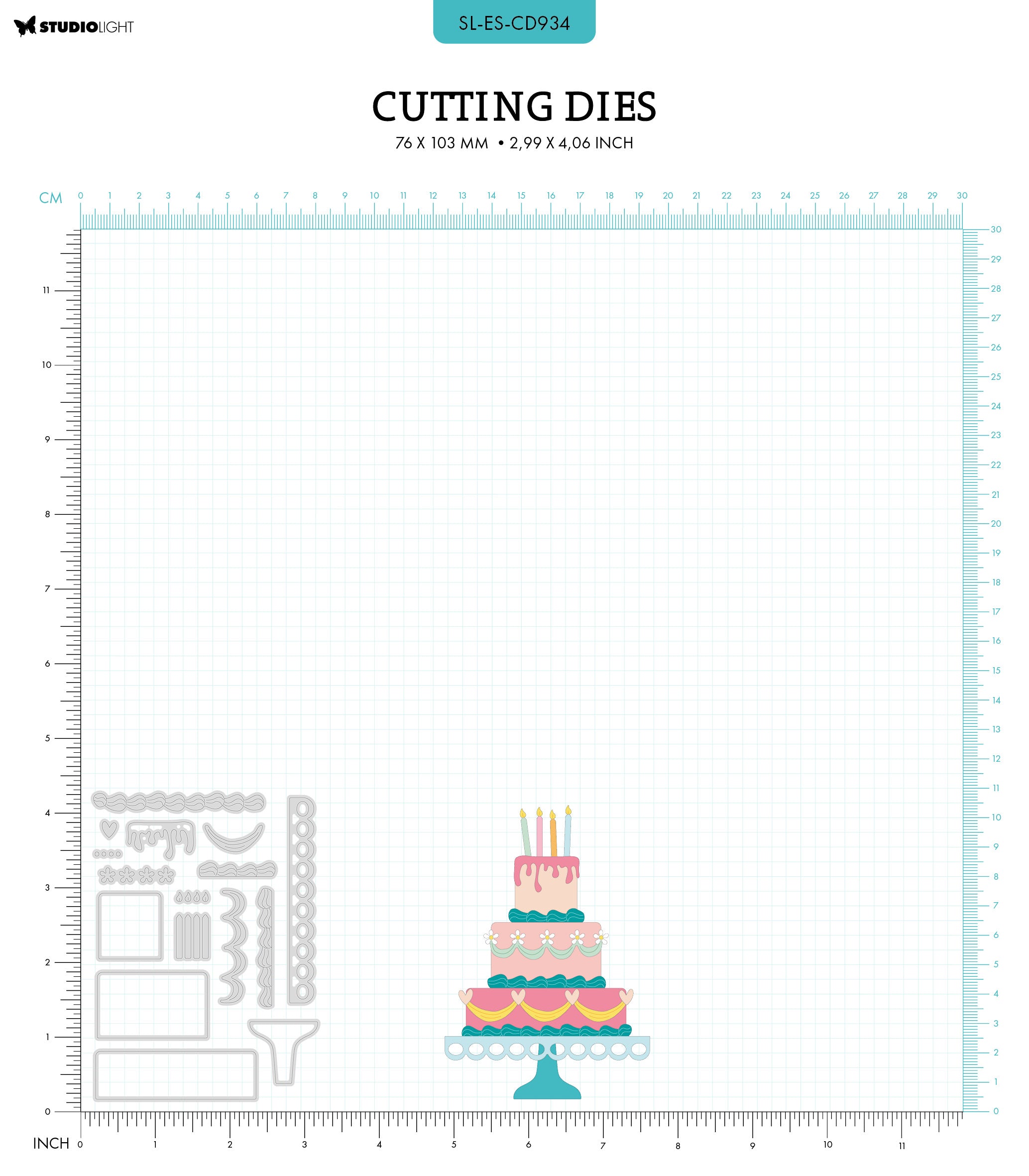 SL Cutting Die B-Day Cake Essentials 16 PC