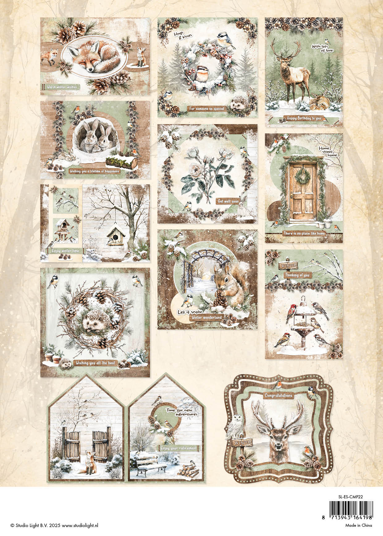 SL Card making pad Winter Woodland Essentials