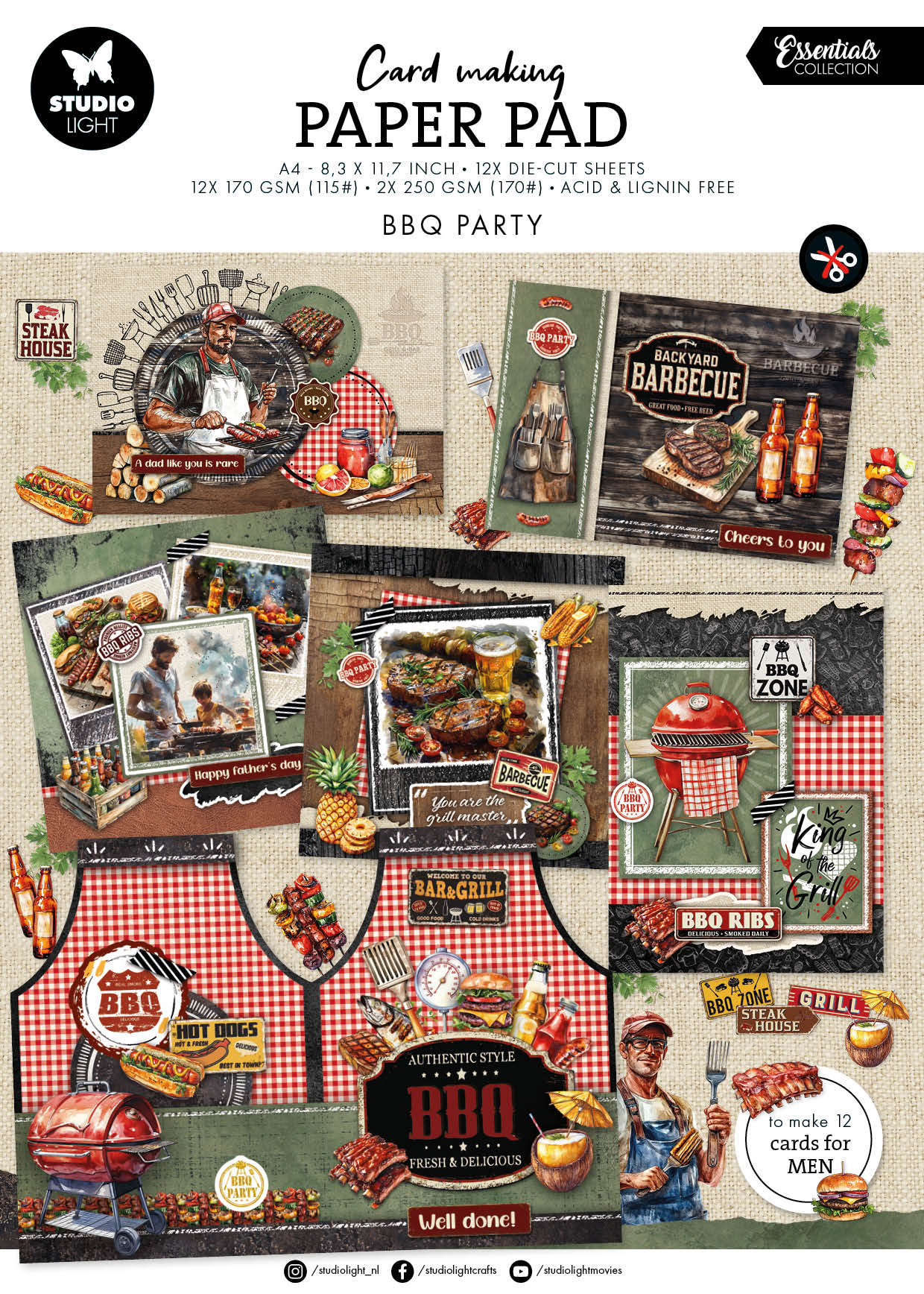 SL Cardmaking Pad BBQ Party Essentials 14 Sheets