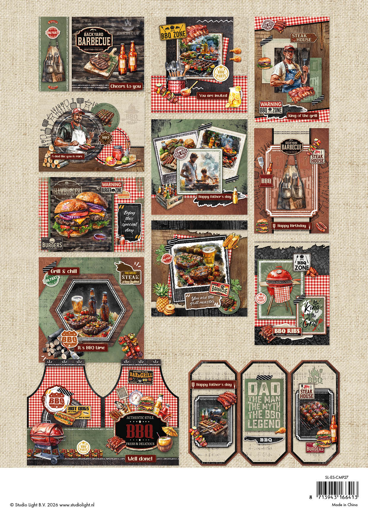 SL Cardmaking Pad BBQ Party Essentials 14 Sheets