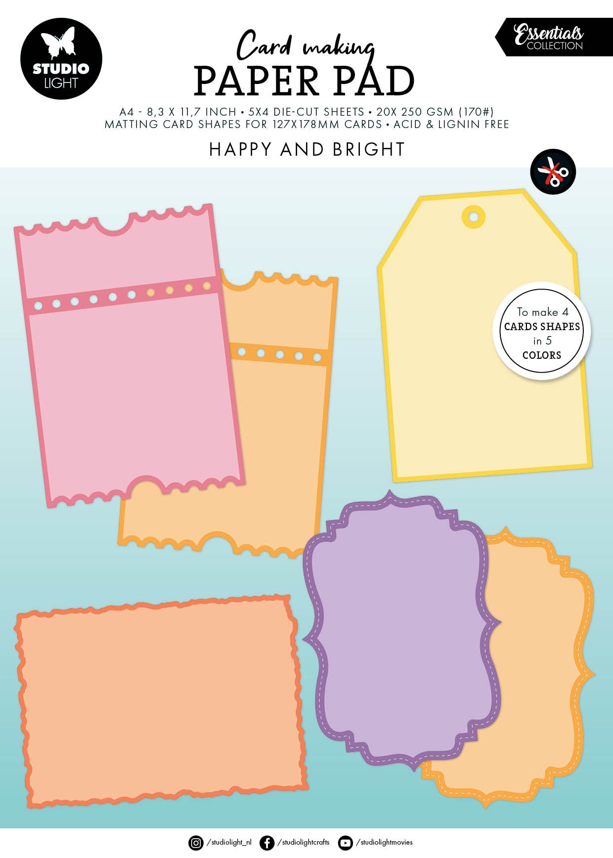 SL Card Making Pad Happy and Bright Essentials 20 Sheets