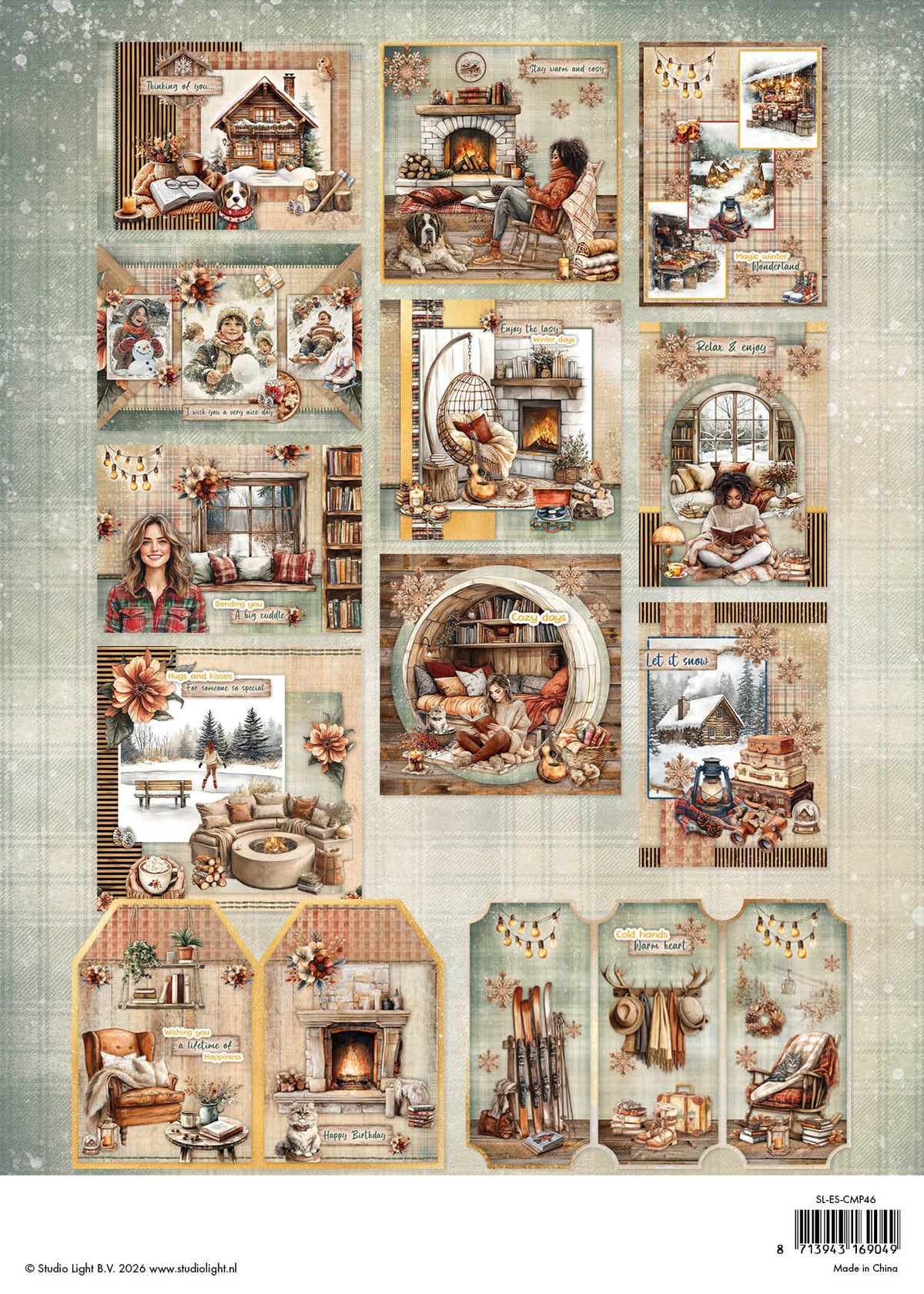 SL Card Making Pad Warm Winter Essentials 14 Sheets
