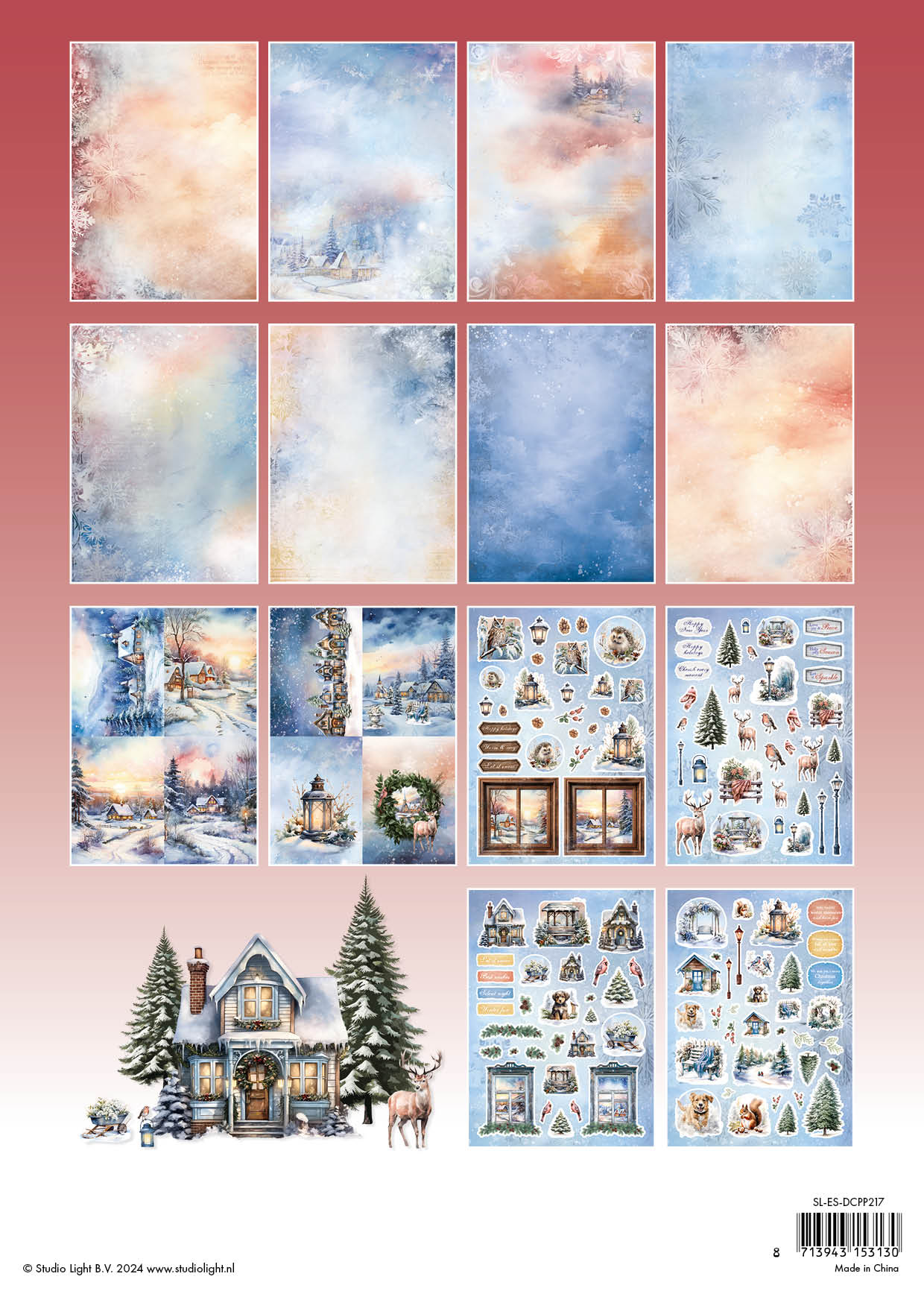 SL Die-Cut Designer Paper Pad Dreamy Christmas Essentials 28 SH