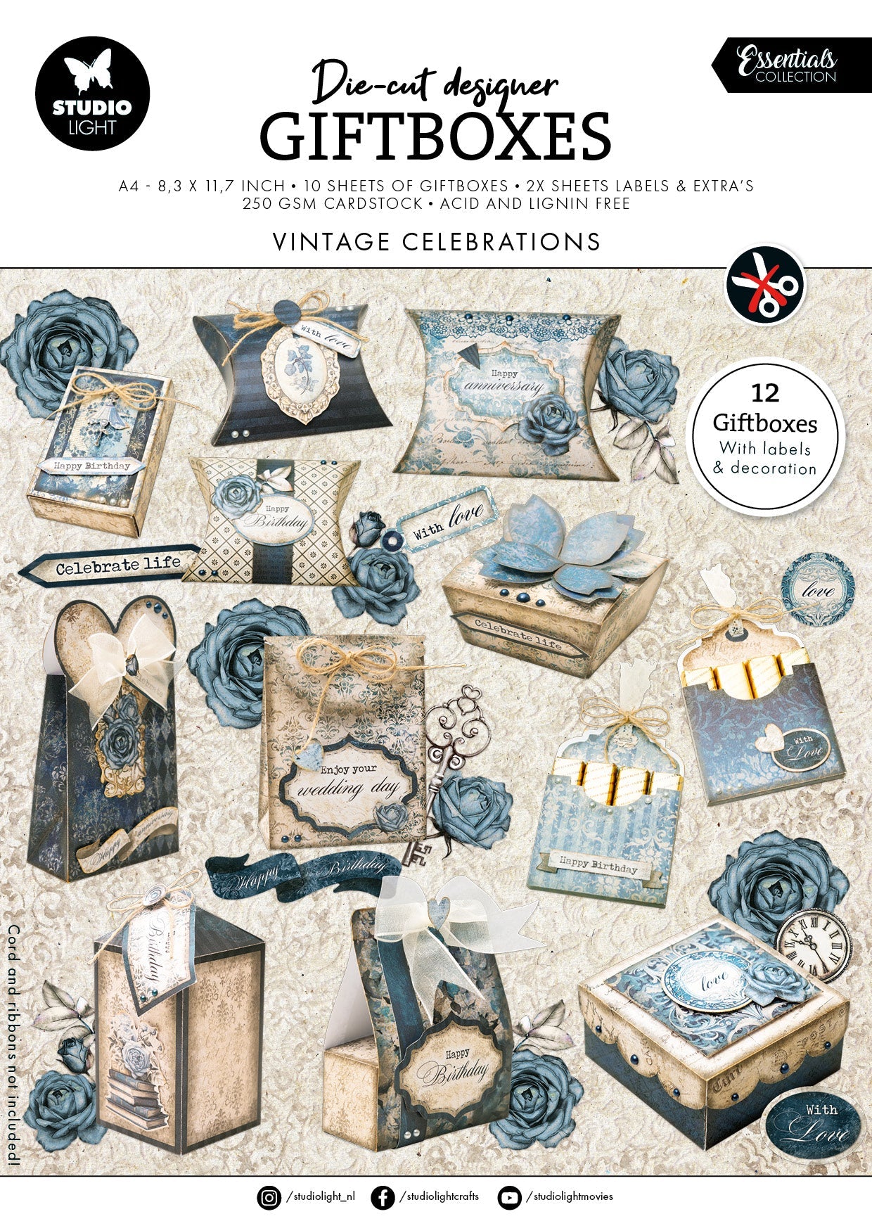 SL DIY Giftboxes Vintage Celebrations Paper Pad Essentials 12 SH