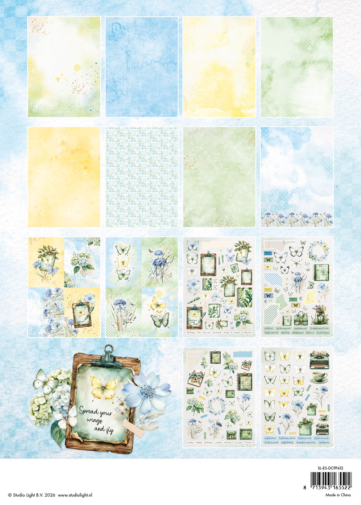 SL Die-Cut Paper Pad Butterflies Essentials 28 Sheets