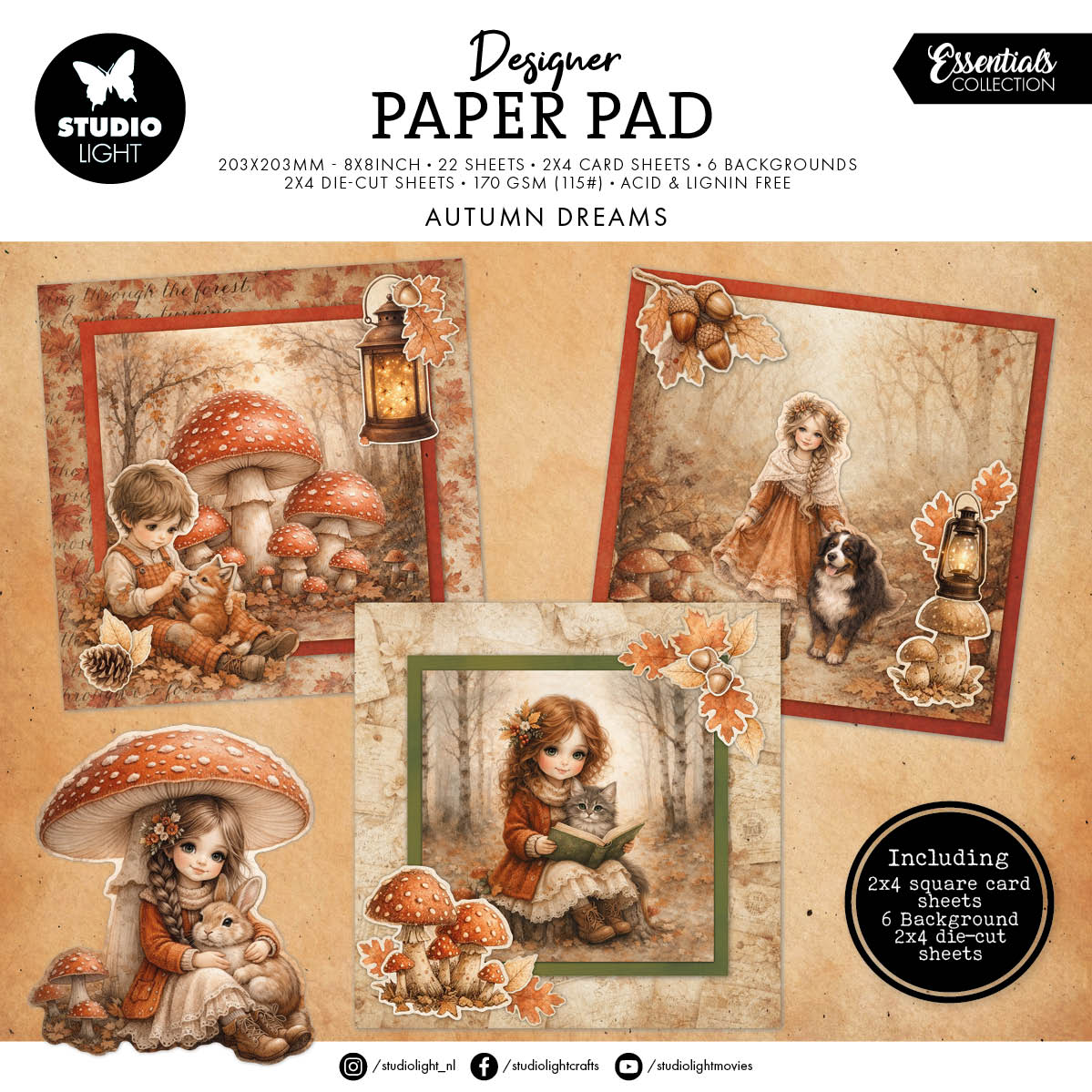 SL Mixed Paper Pad Autumn Dreams Essentials 22 Sheets