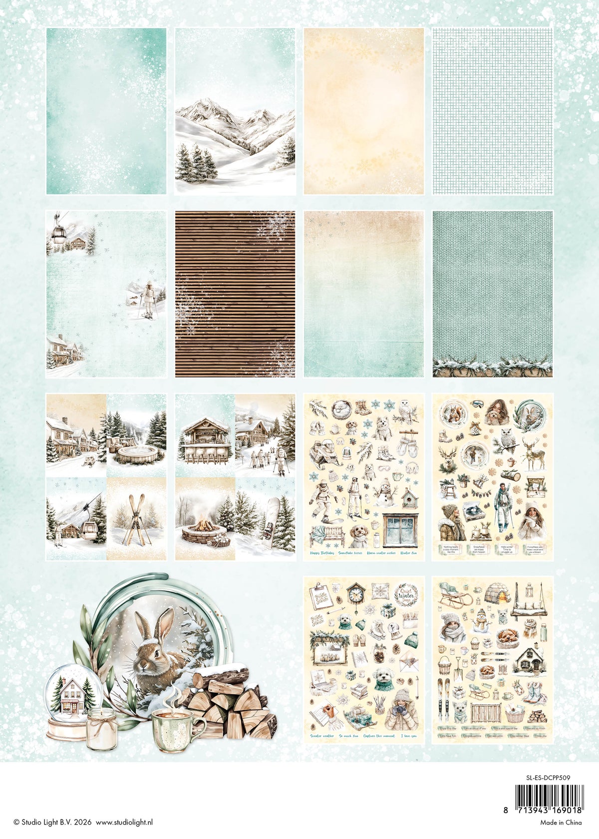 SL Die-Cut Paper Pad Rustic Winter Essentials 28 Sheets
