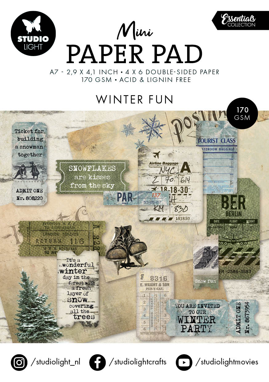 SL Mini Paper Pad Winter Fun Essentials 24 SH