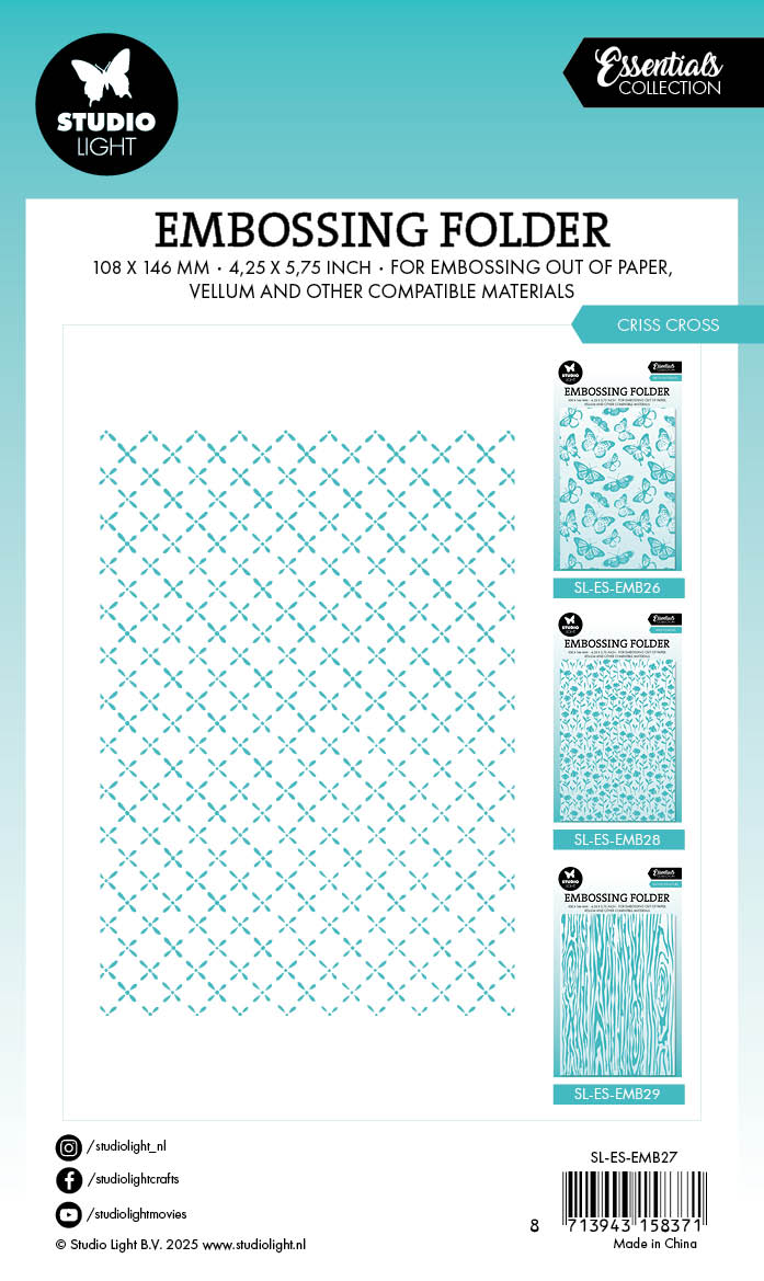 SL Embossing Folders Criss Cross Essentials 1 PC