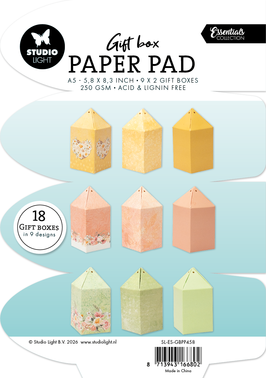 SL Giftbox Paper Pad Candy Box Essentials 18 Sheets