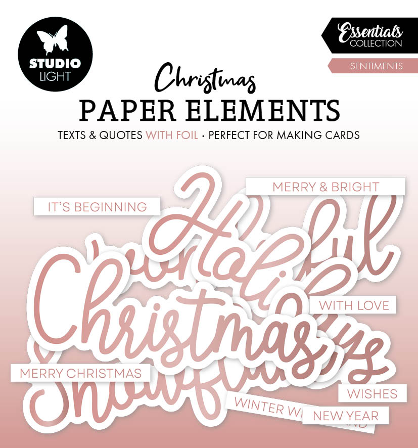 SL Paper Elements Rose Gold Sentiments Essentials 40 PC