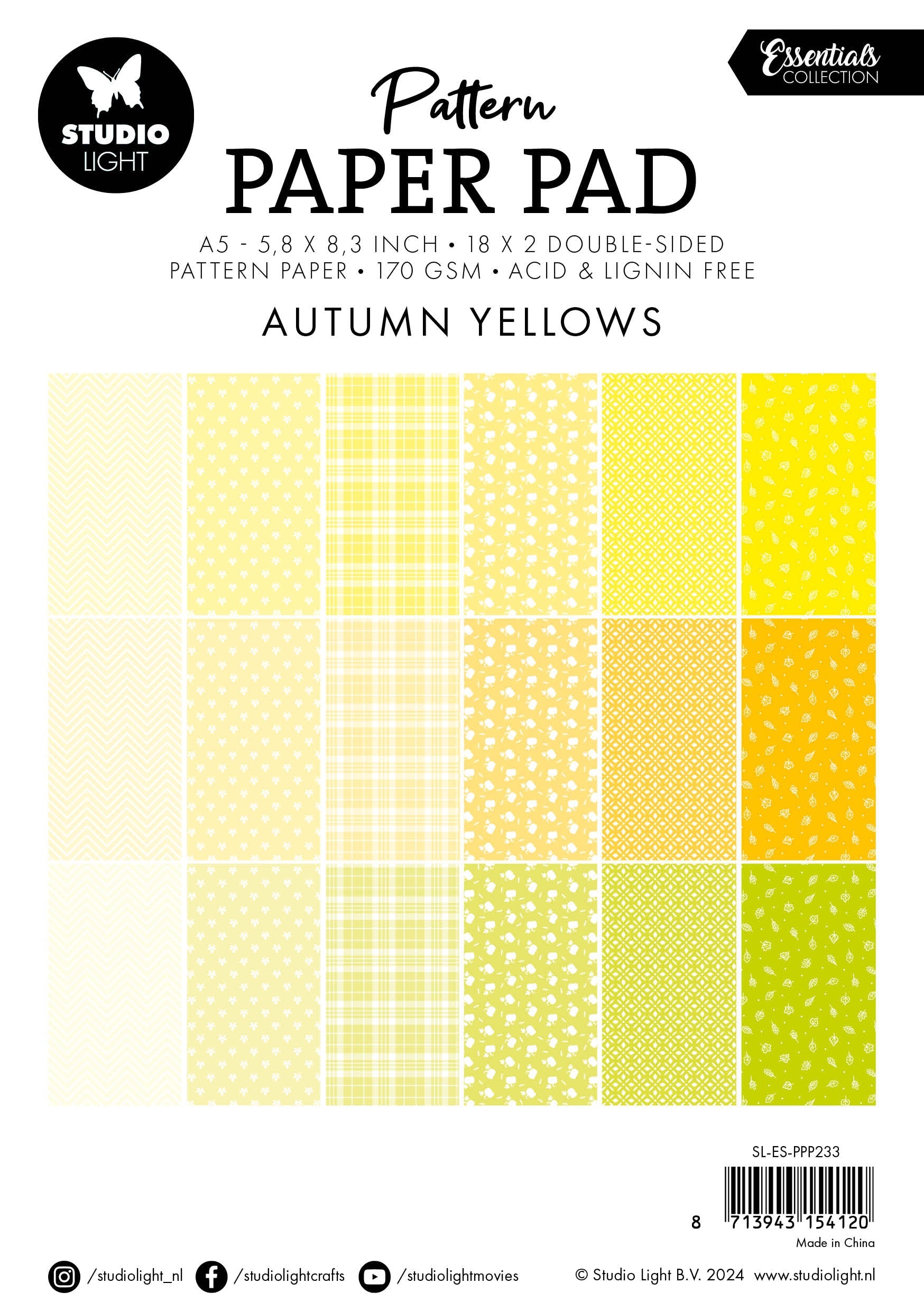 SL Pattern Paper Pad Autumn Yellows Essentials 36 SH