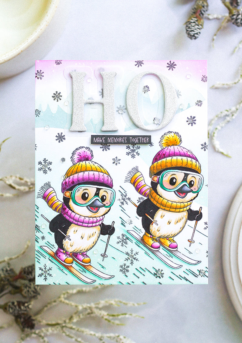 SL Clear Stamp Skiing penguin Essentials 74x105x1mm 1 Pieces