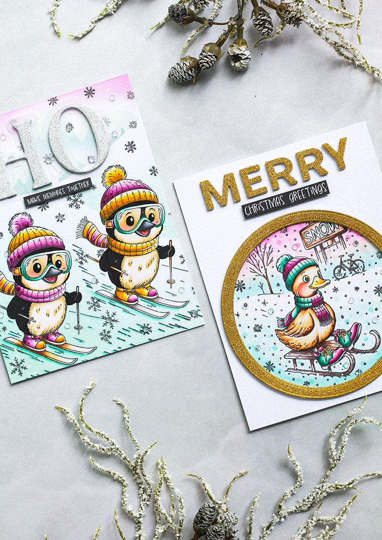 SL Clear Stamp Skiing penguin Essentials 74x105x1mm 1 Pieces