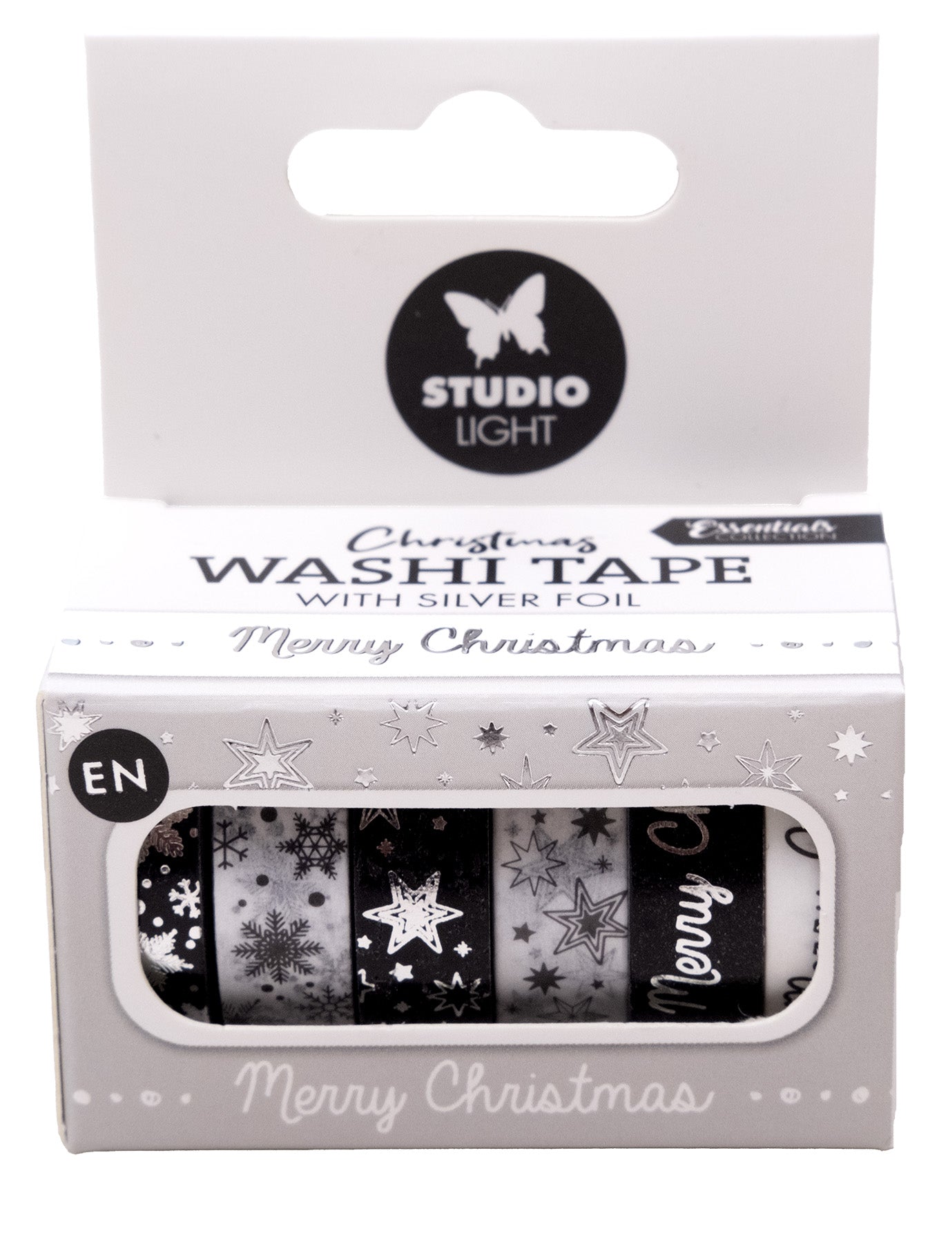 SL Washi Tape Black/White - Silver Essentials 6 PC