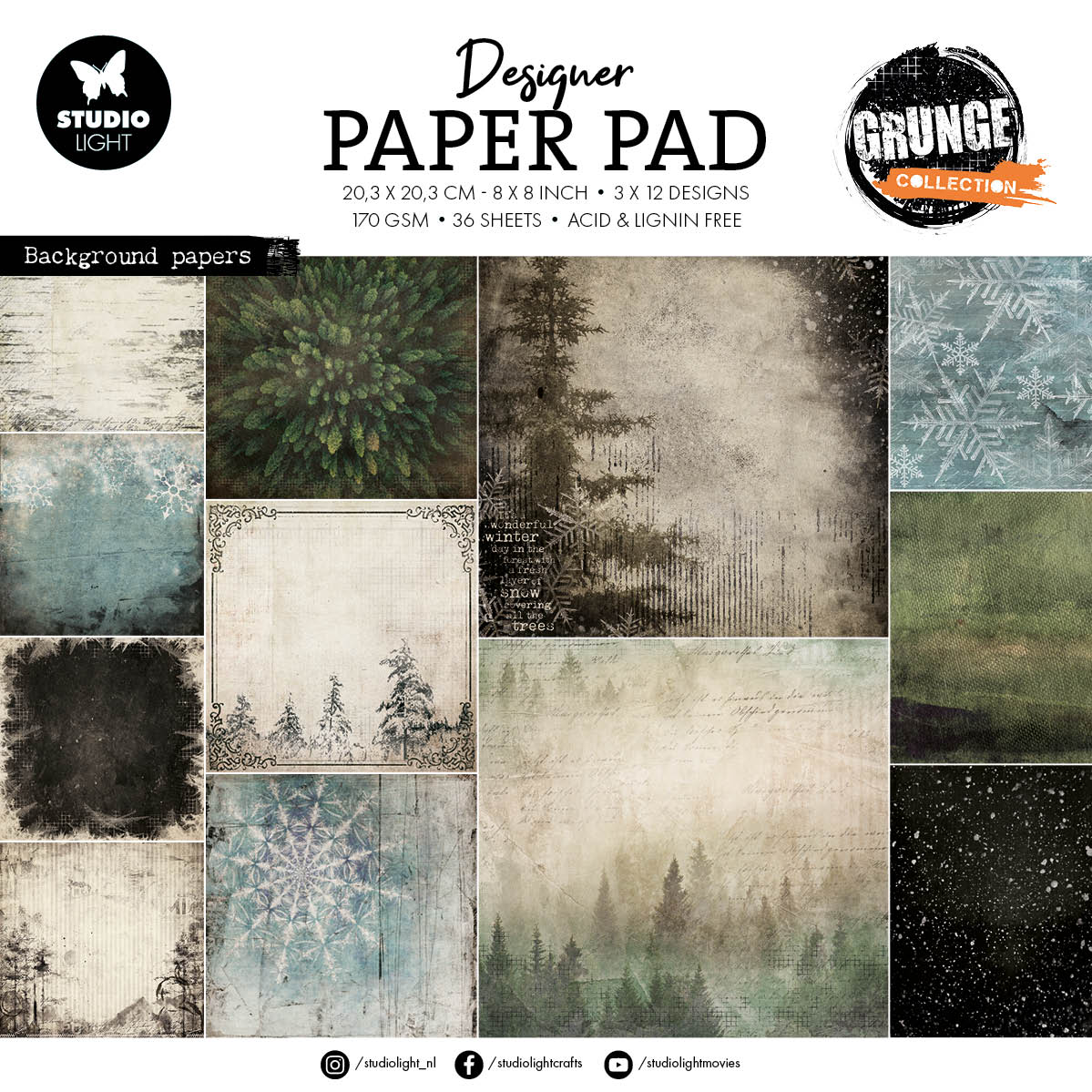 GR Design Paper Pad Background Paper Grunge Collection 36 SH