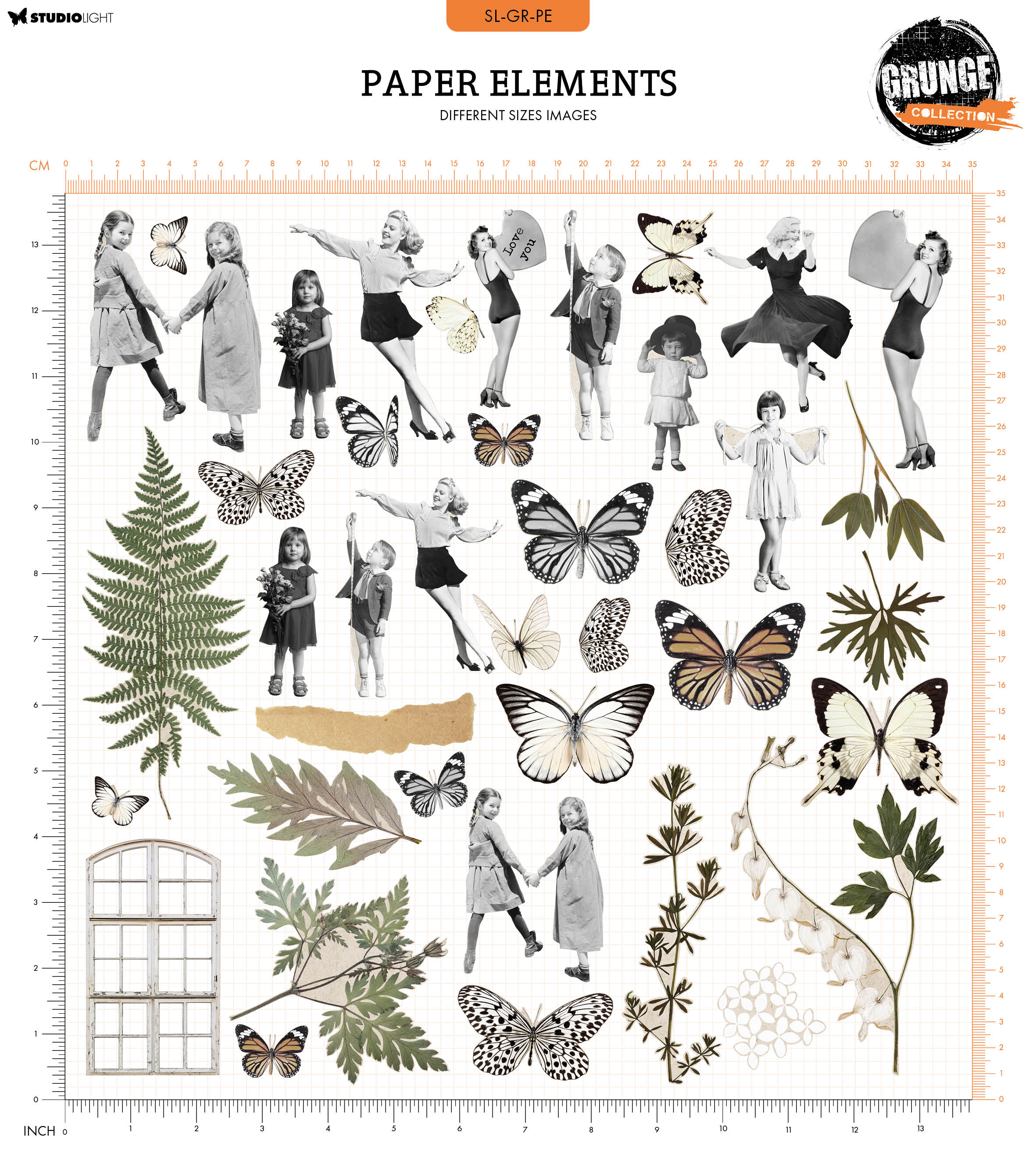 SL Paper Elements People & Botanics Grunge Collection 39 PC