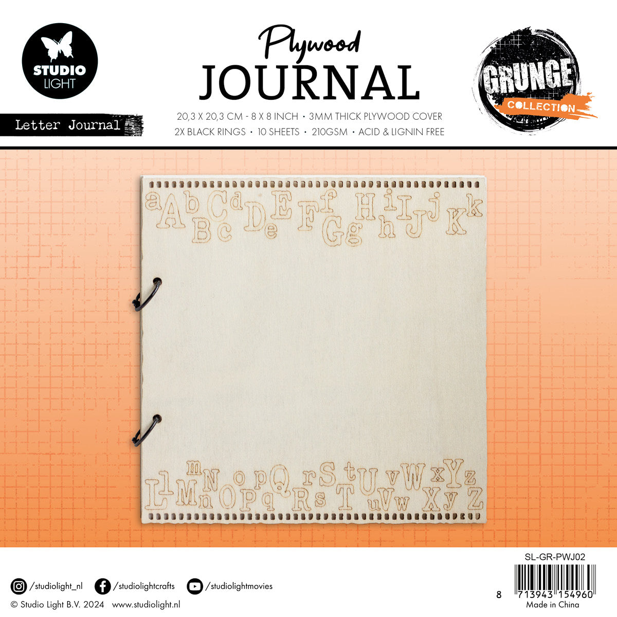 SL Plywood Journal Letter Journal Grunge Collection 14 PC