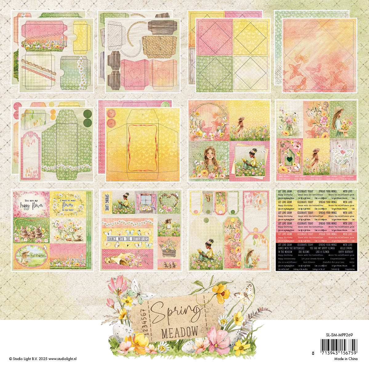 SL Mixed Paper Pad Envelops, Cards Spring Meadow 36 SH