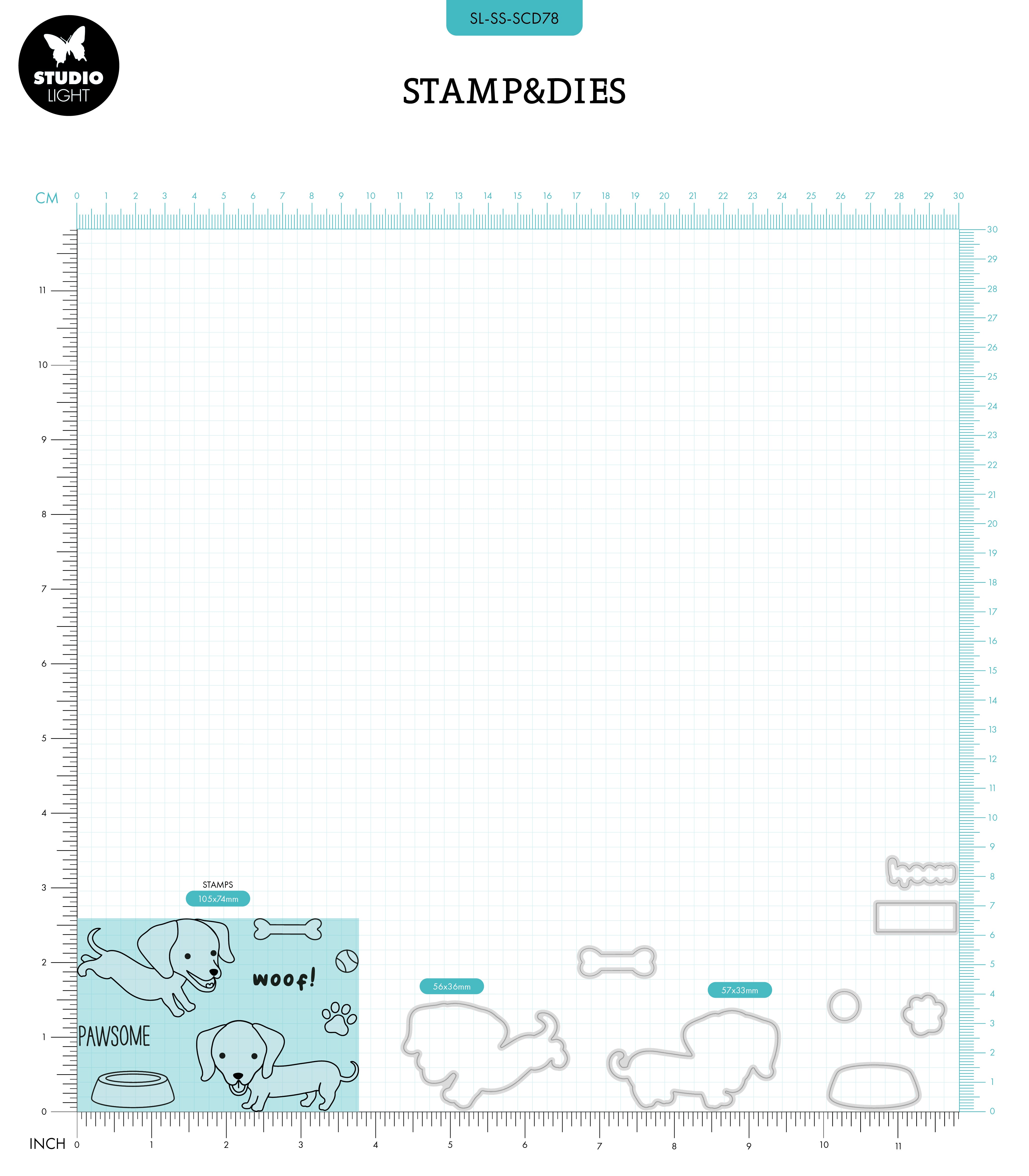 SL Stamp & Cutting Die Dachshund Sweet Stories 16 PC