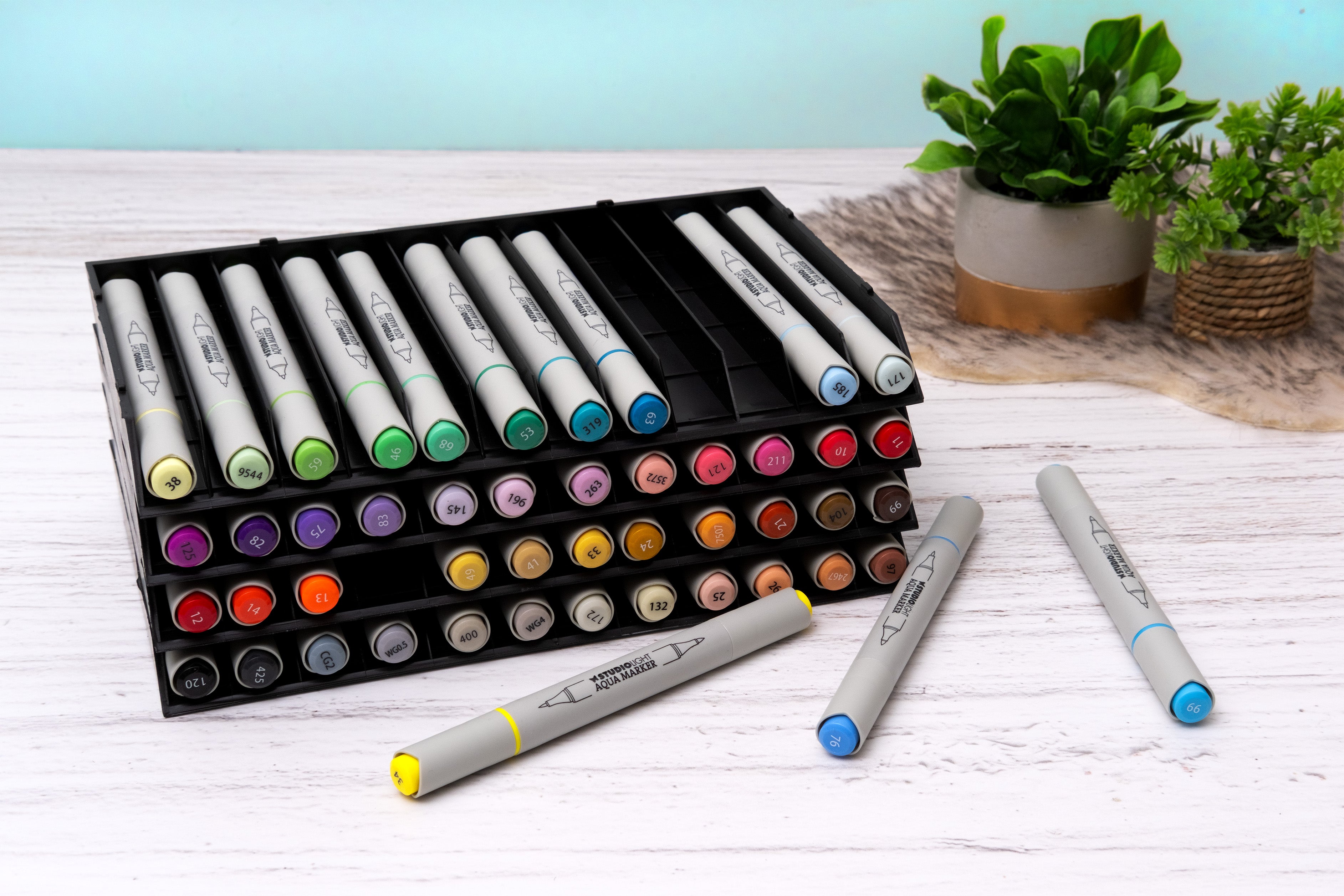 SL Storage Trays 4 Stackable Trays, Stores 48 Markers Tools 4 Pieces