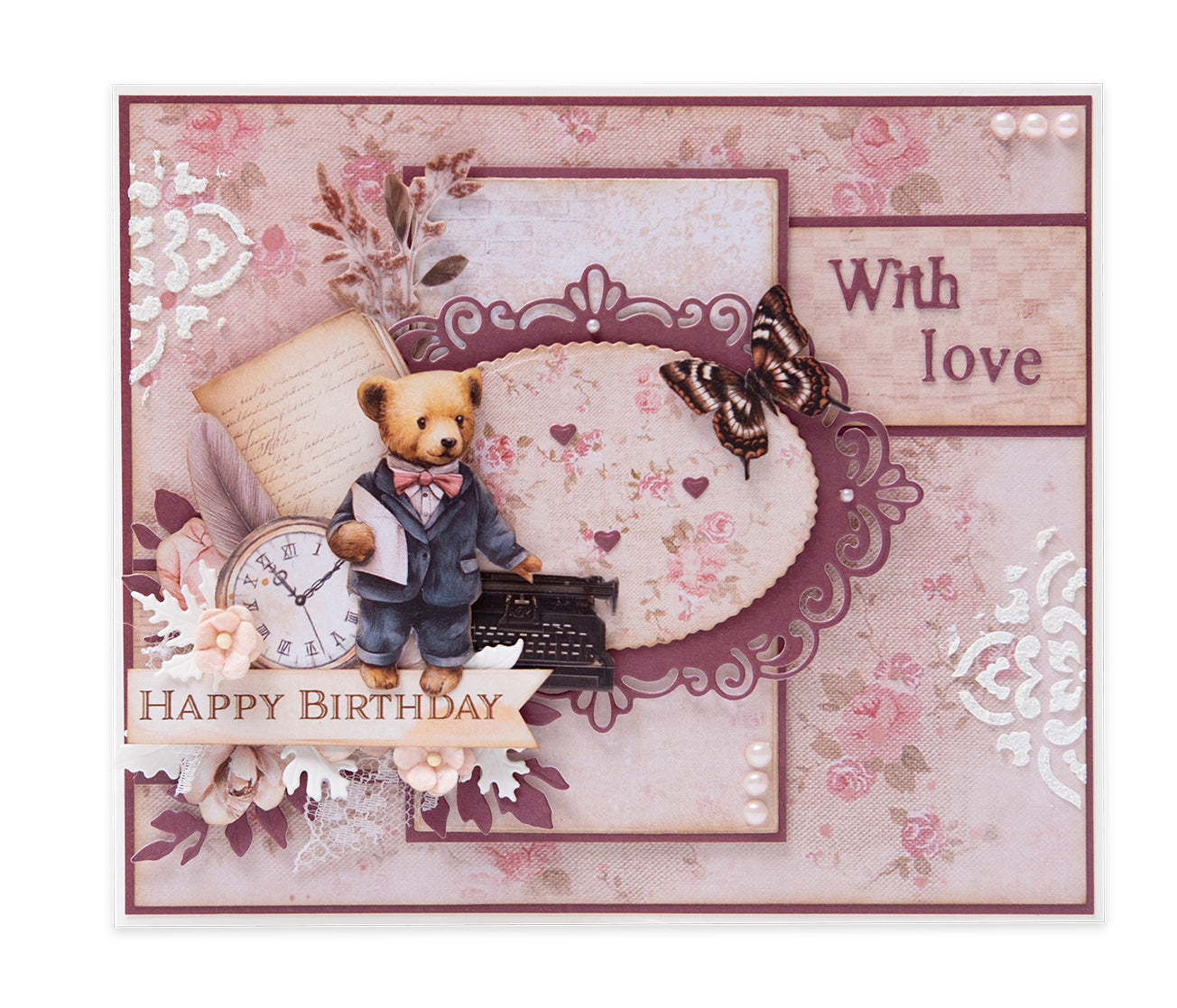 SL Die-Cut Paper Pad More Than 300 Elements Teddy's Tea Time 20 Sheets