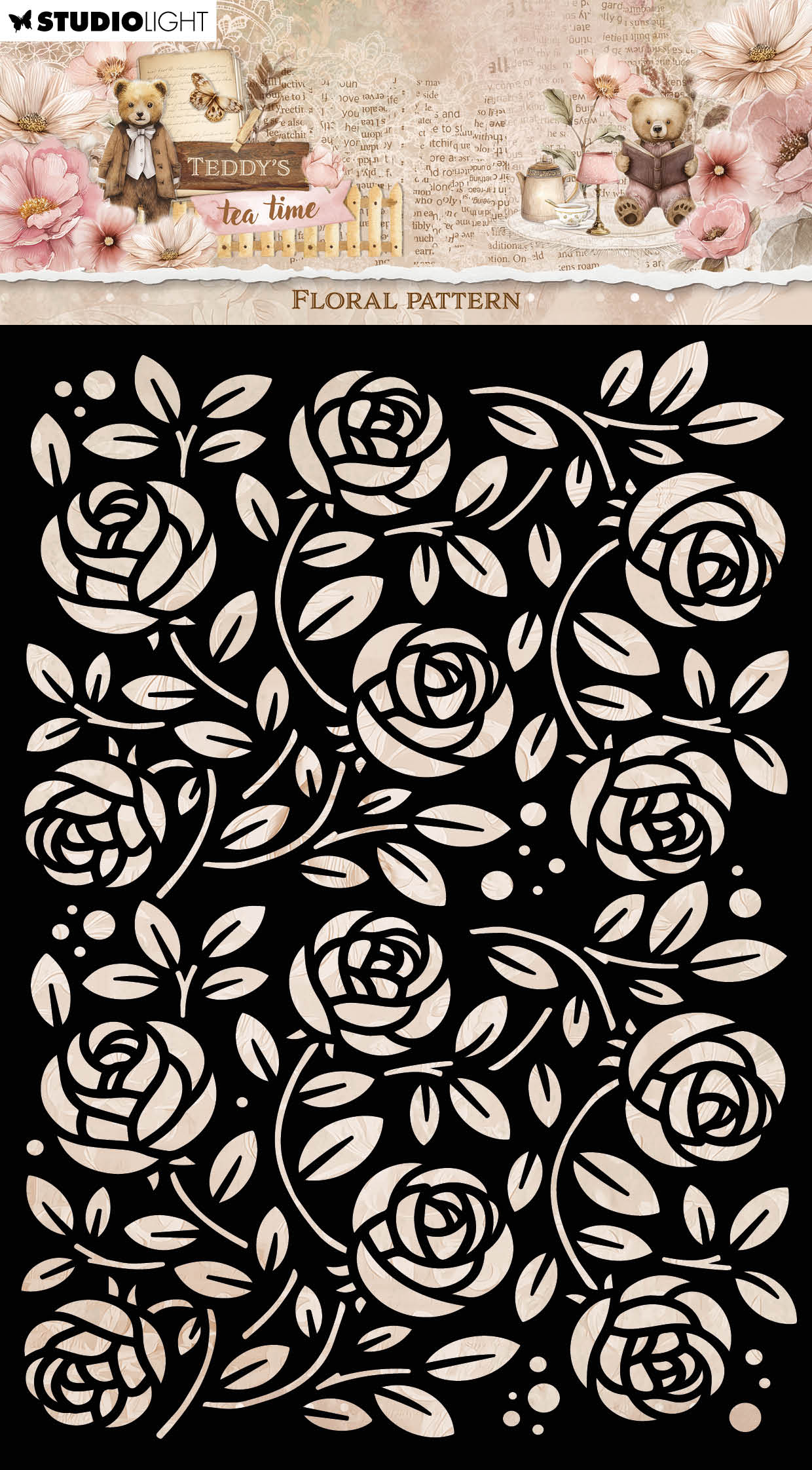 SL Mask Floral Pattern Teddy's Tea Time 1 Piece