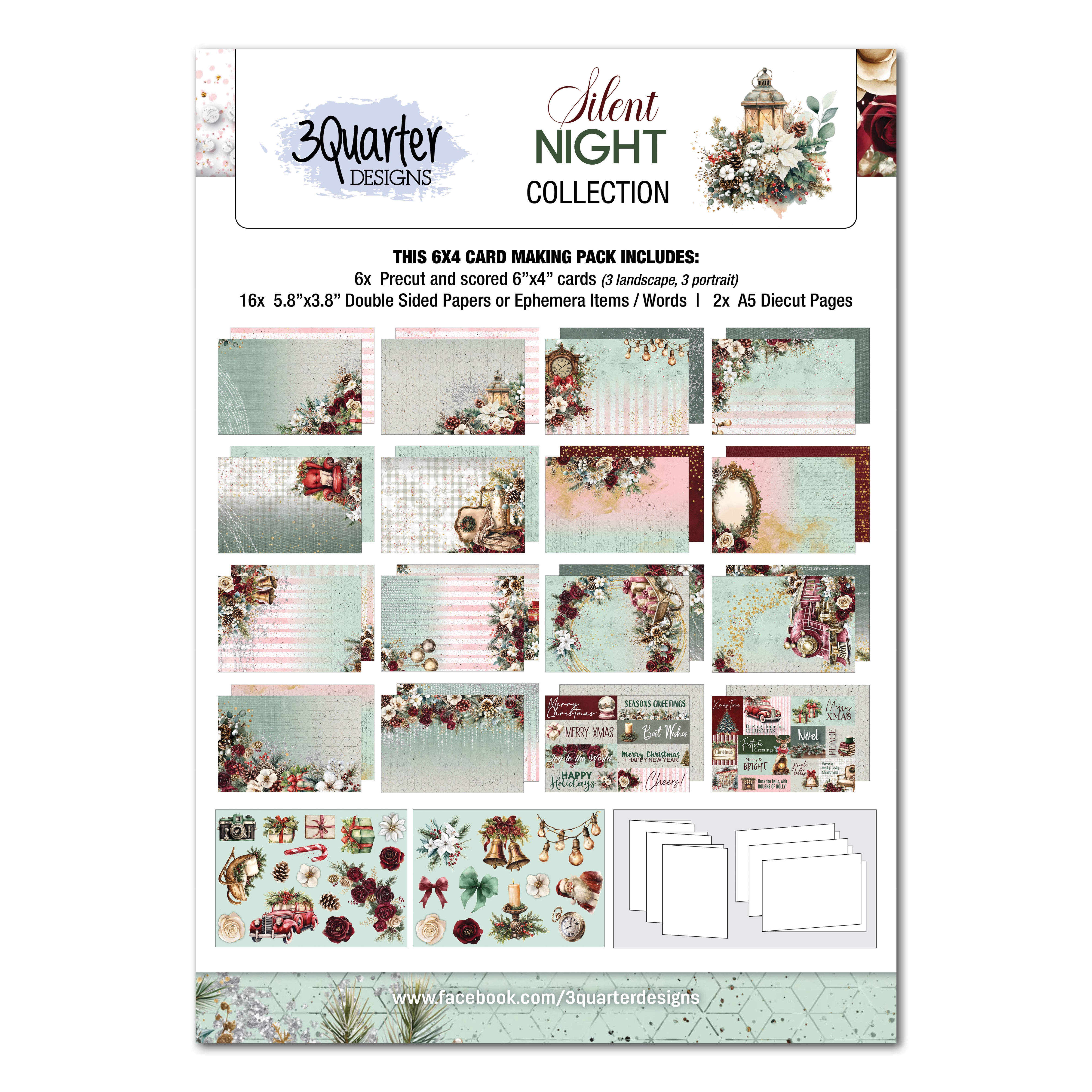3Quarter Designs Silent Night 6x4 Card Pack