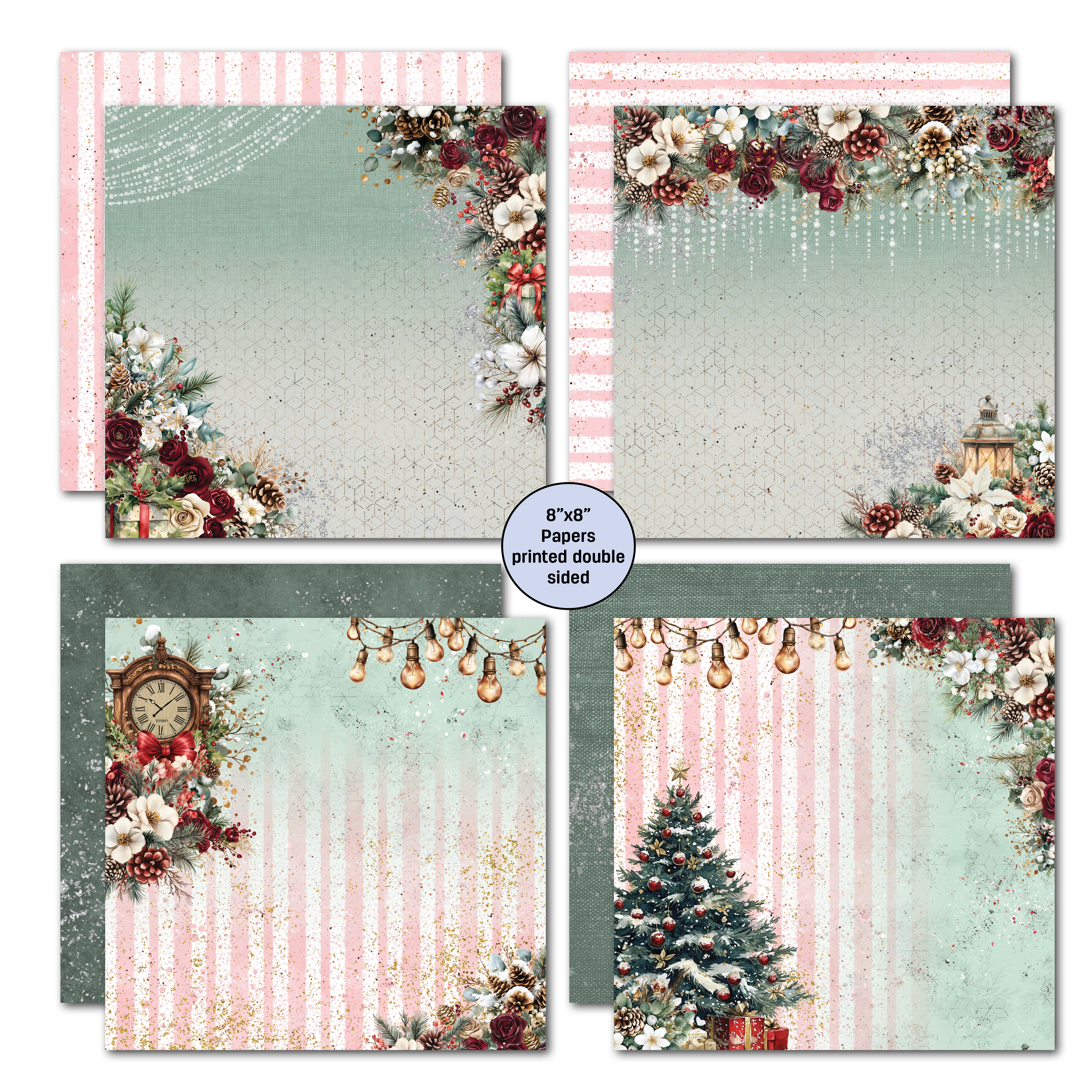 3Quarter Designs Silent Night 8x8 Paper Pack & Diecuts set