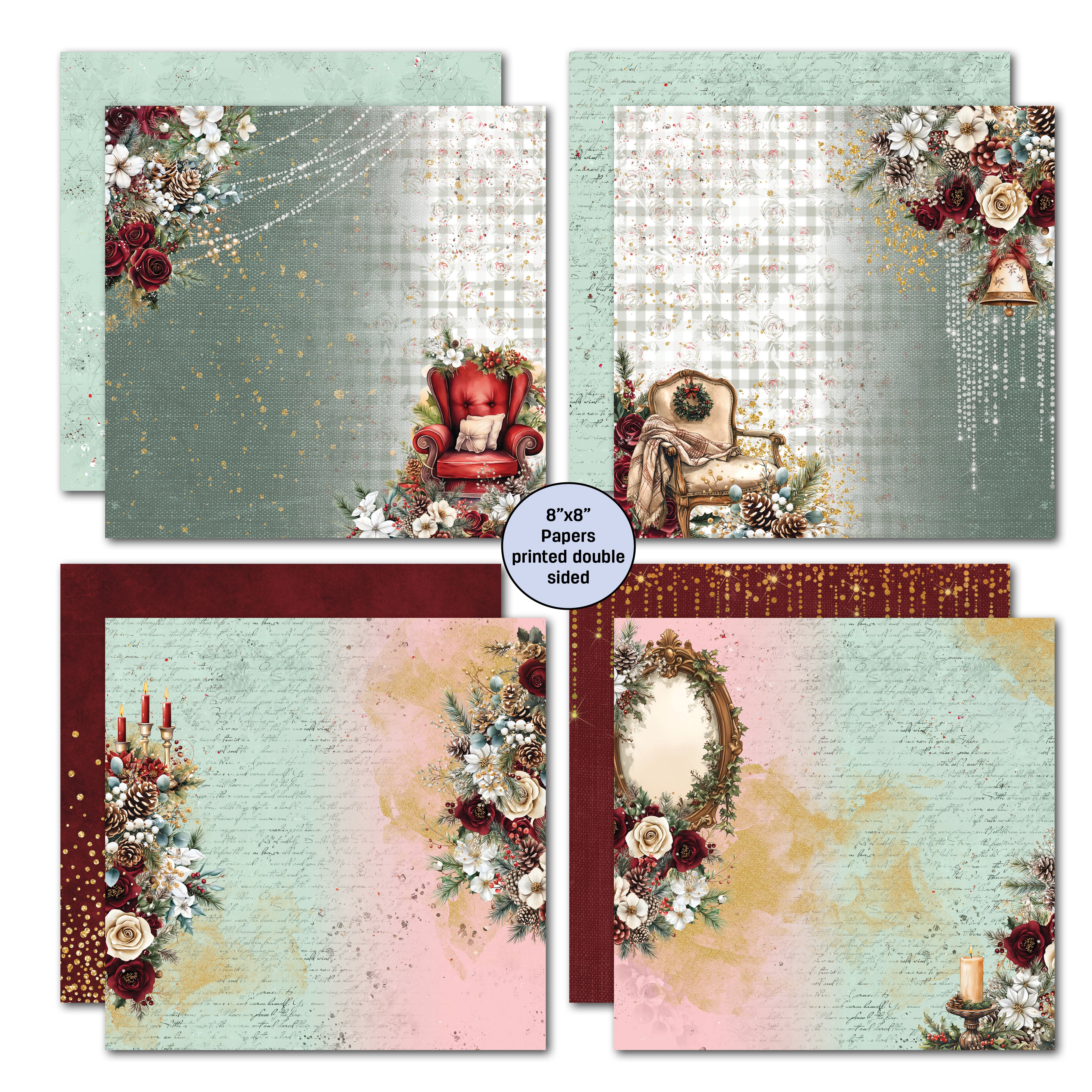 3Quarter Designs Silent Night 8x8 Paper Pack & Diecuts set