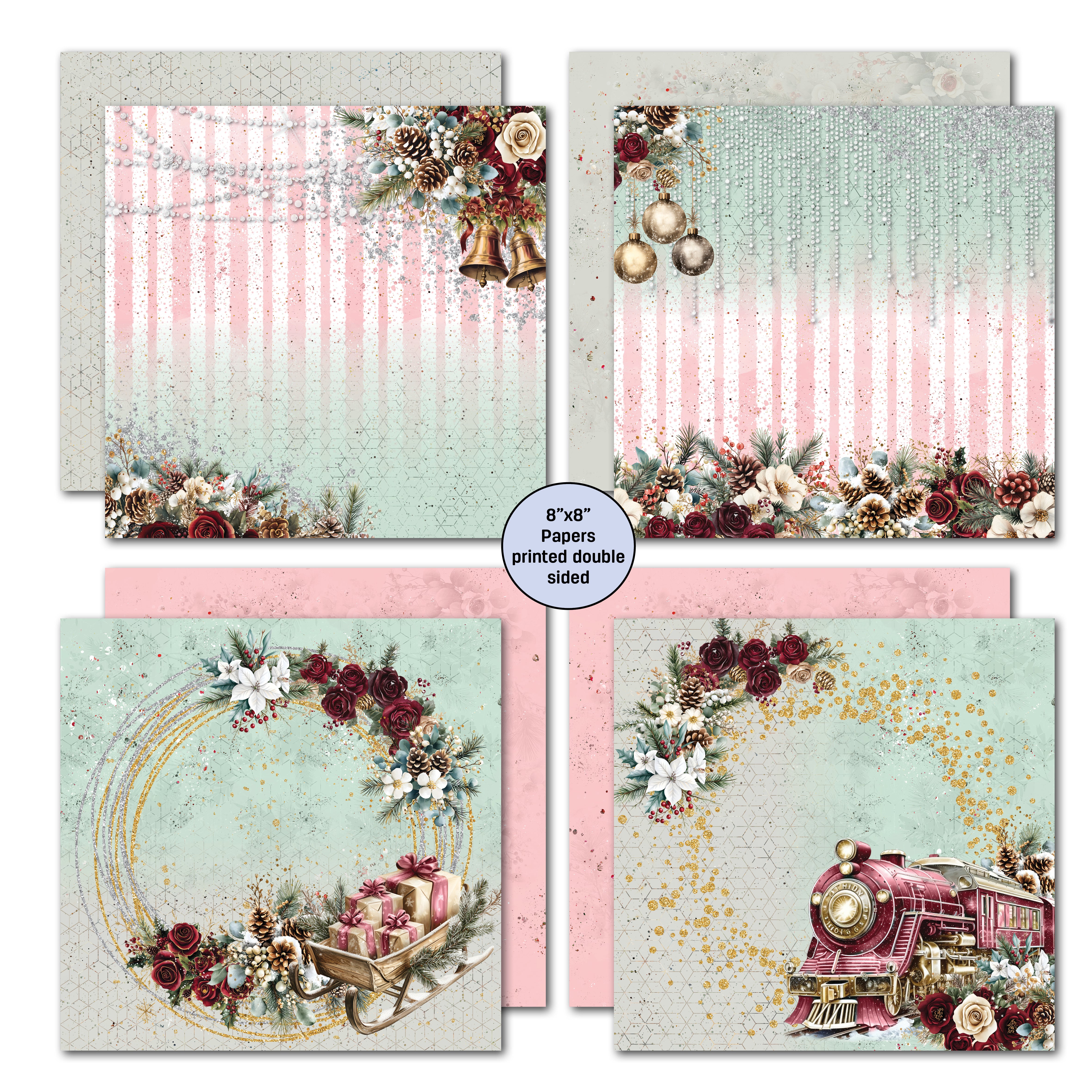 3Quarter Designs Silent Night 8x8 Paper Pack & Diecuts set