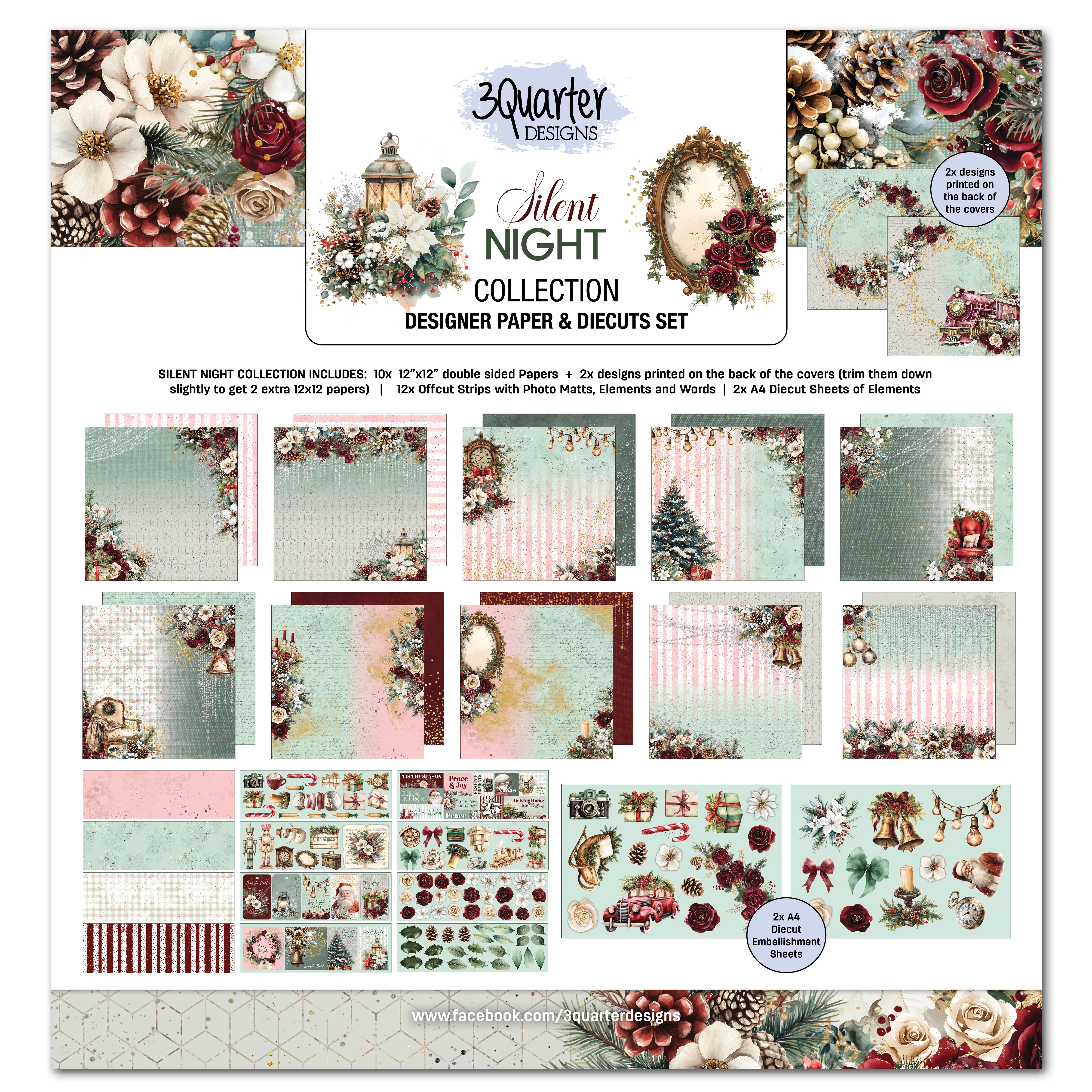 3Quarter Designs Silent Night 12x12 Designer Paper & Diecuts Set