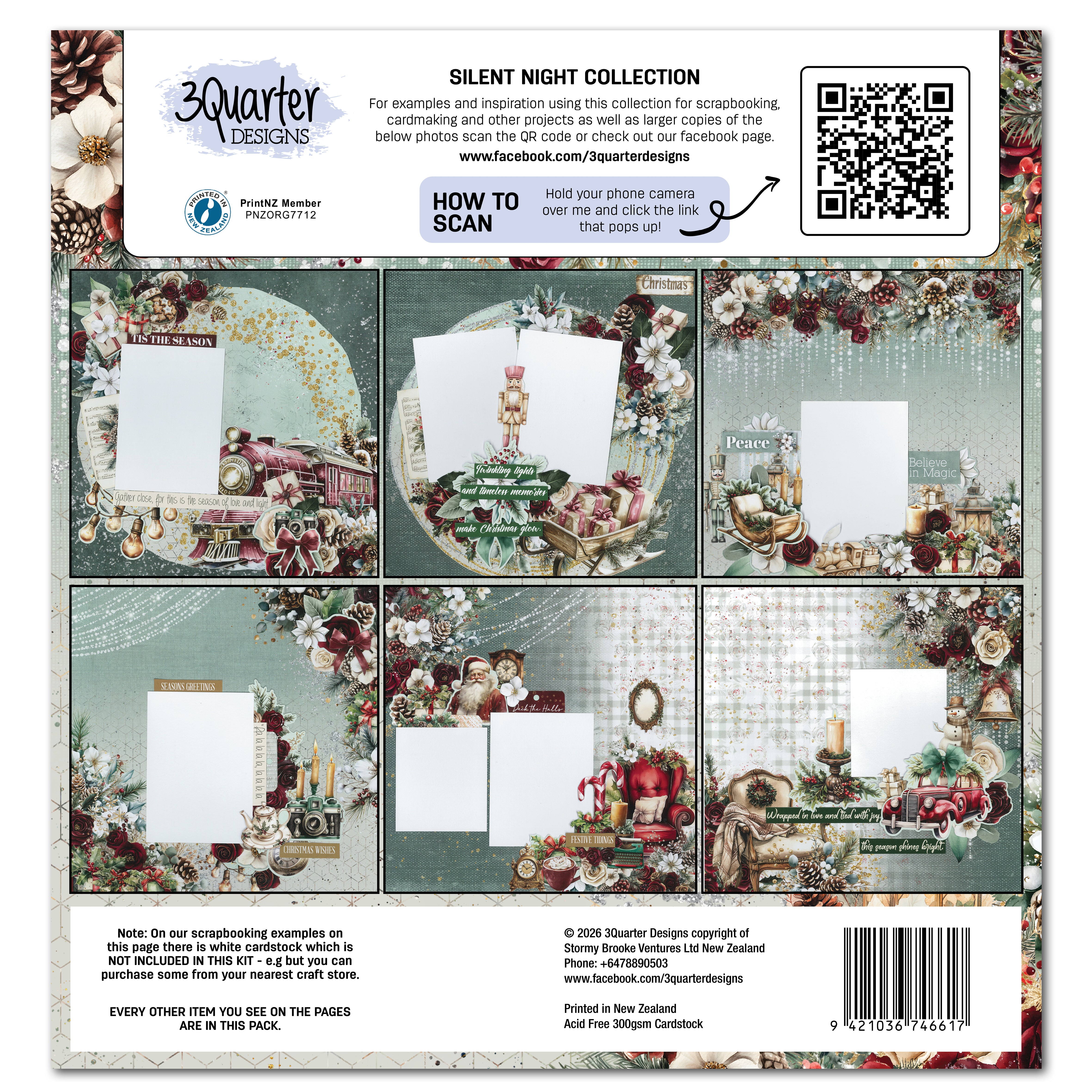 3Quarter Designs Silent Night 12x12 Designer Paper & Diecuts Set