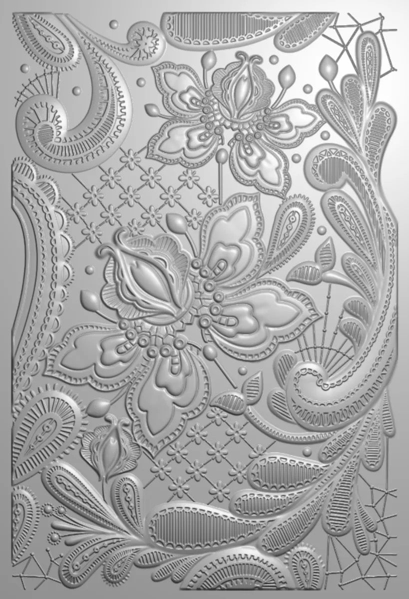 Sara Signature Antique Lace - Lace Panel 6" x 4" 3D Embossing Folder