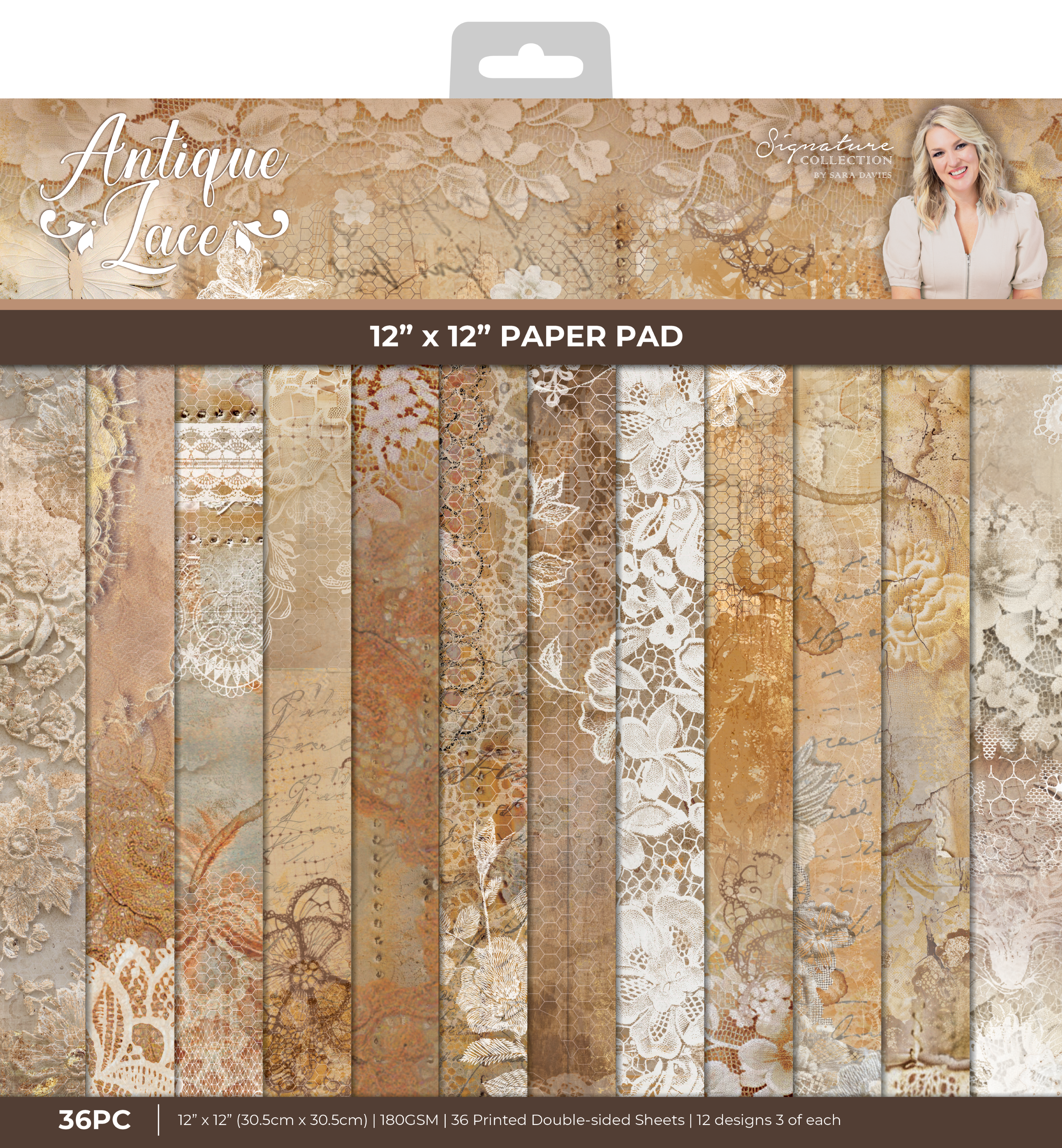 Sara Signature Antique Lace - 12" x 12" Paper Pad