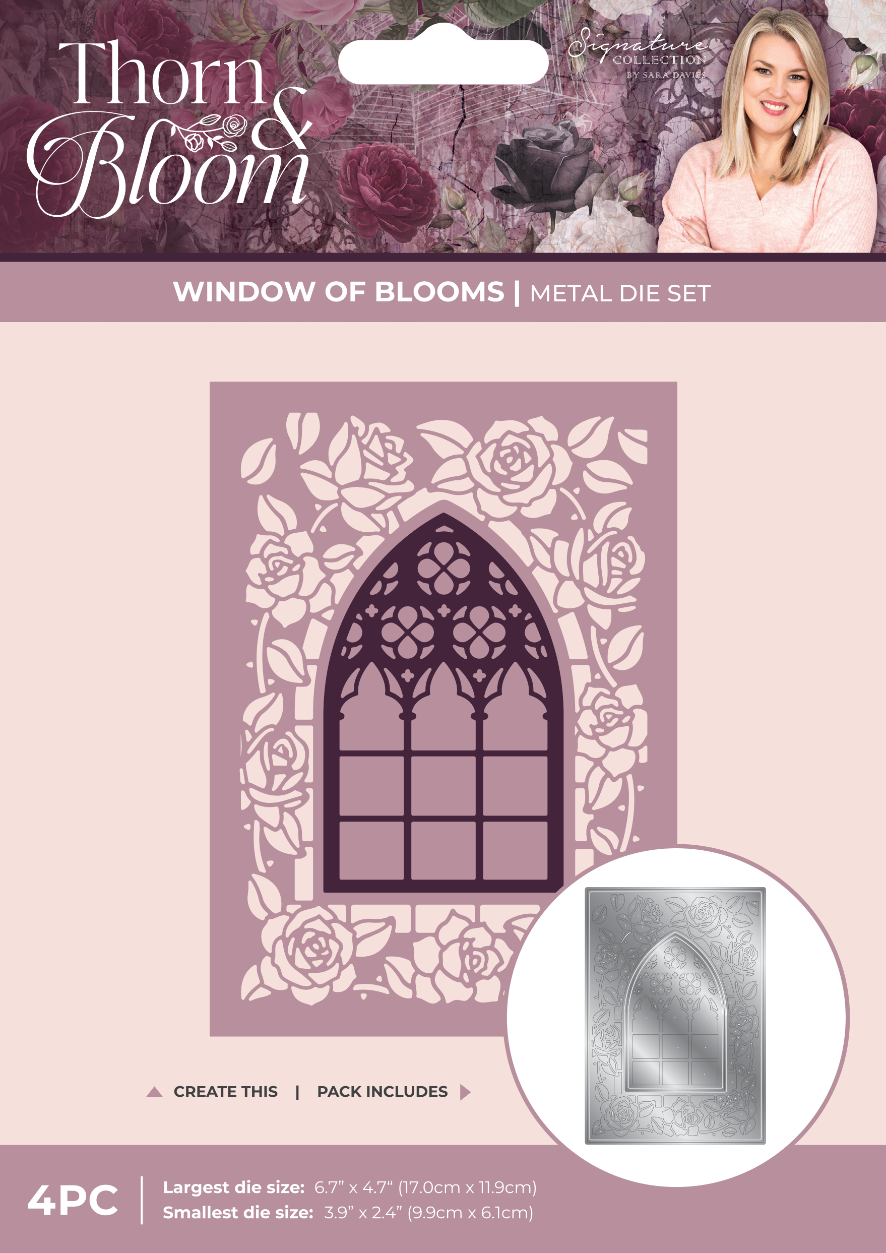 Sara Signature Thorn & Bloom Metal Die Create-a-Card - Window of Blooms
