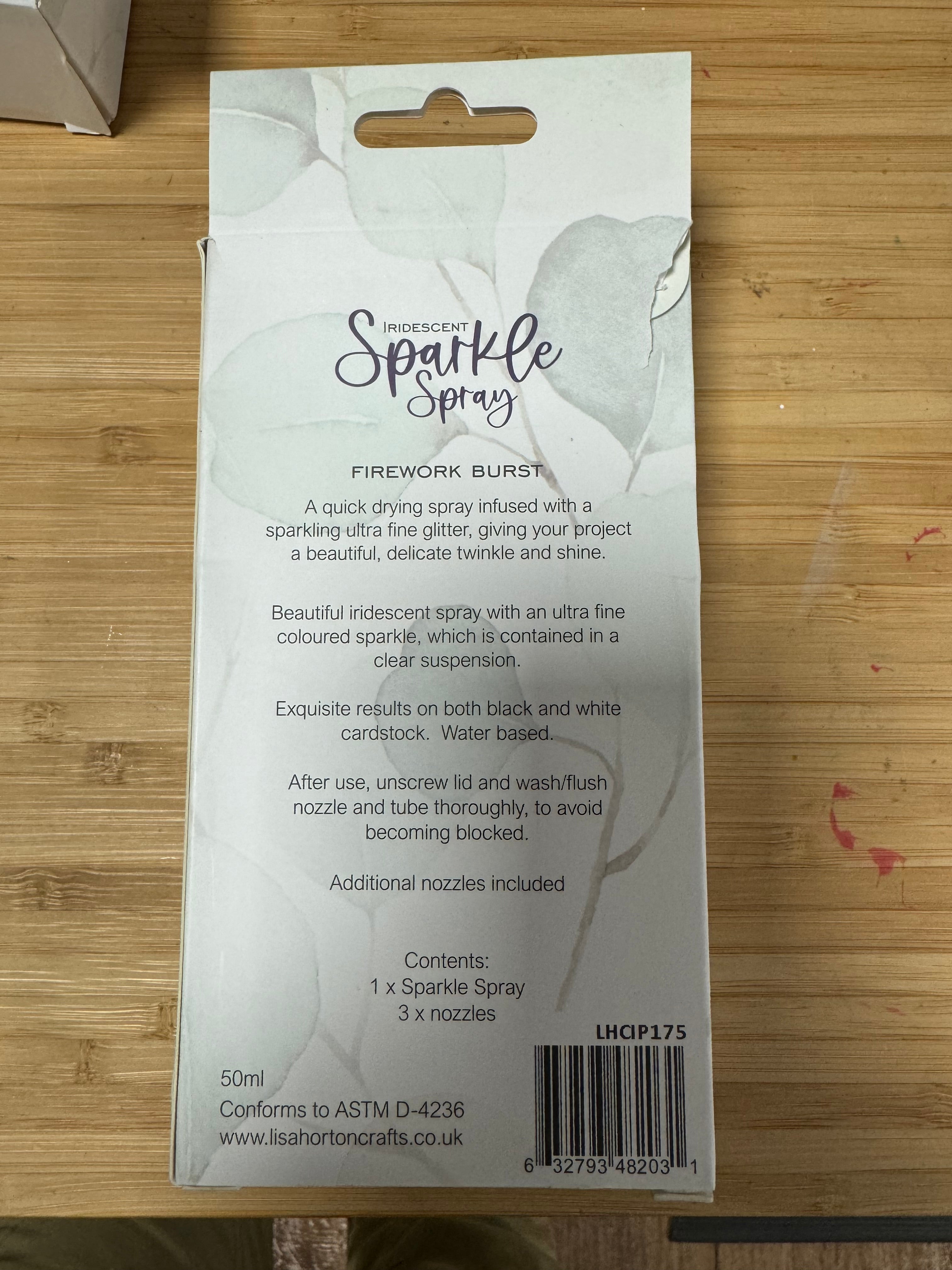 Lisa Horton Crafts Sparkle Spray & 3 Replacement Nozzles/Spray Heads