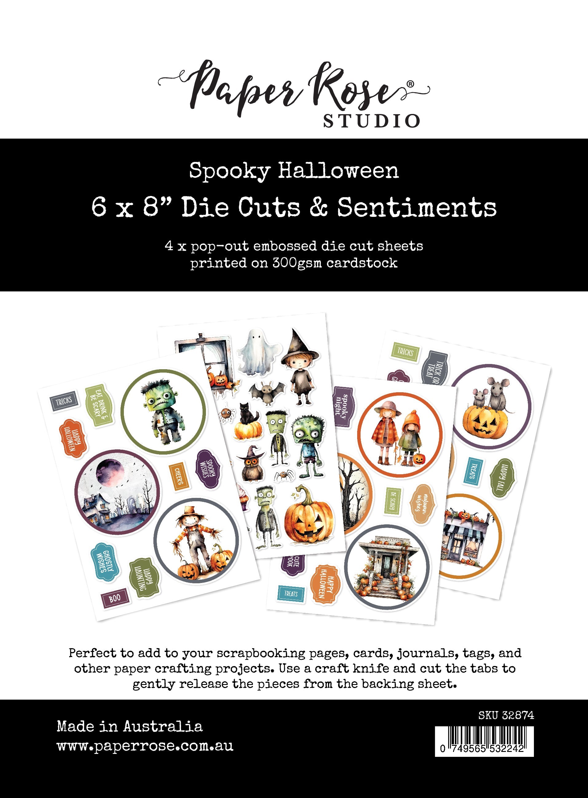 Spooky Halloween 6x8" Die Cuts & Sentiments 32874