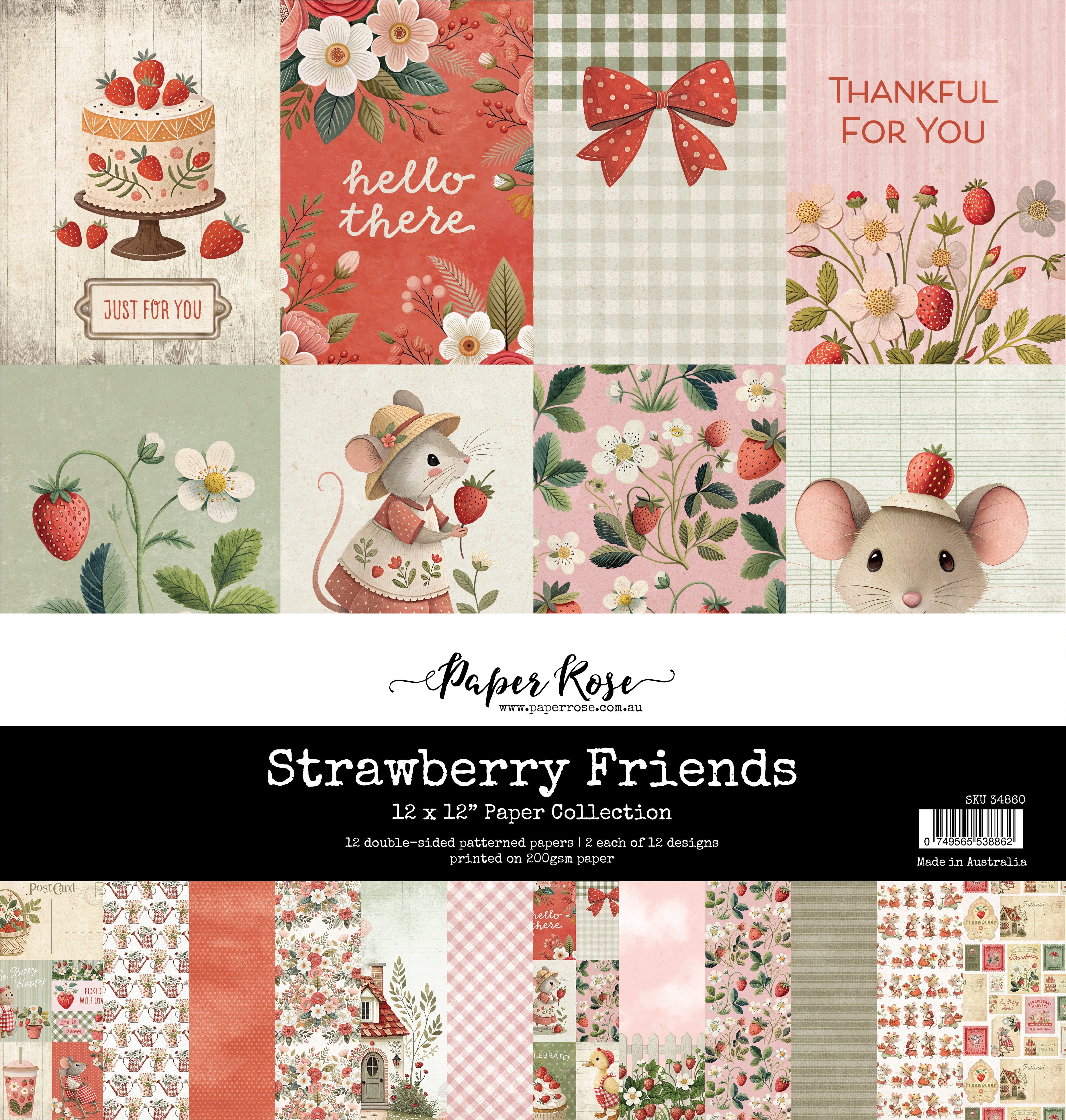 Strawberry Friends 12x12 Paper Collection 34860