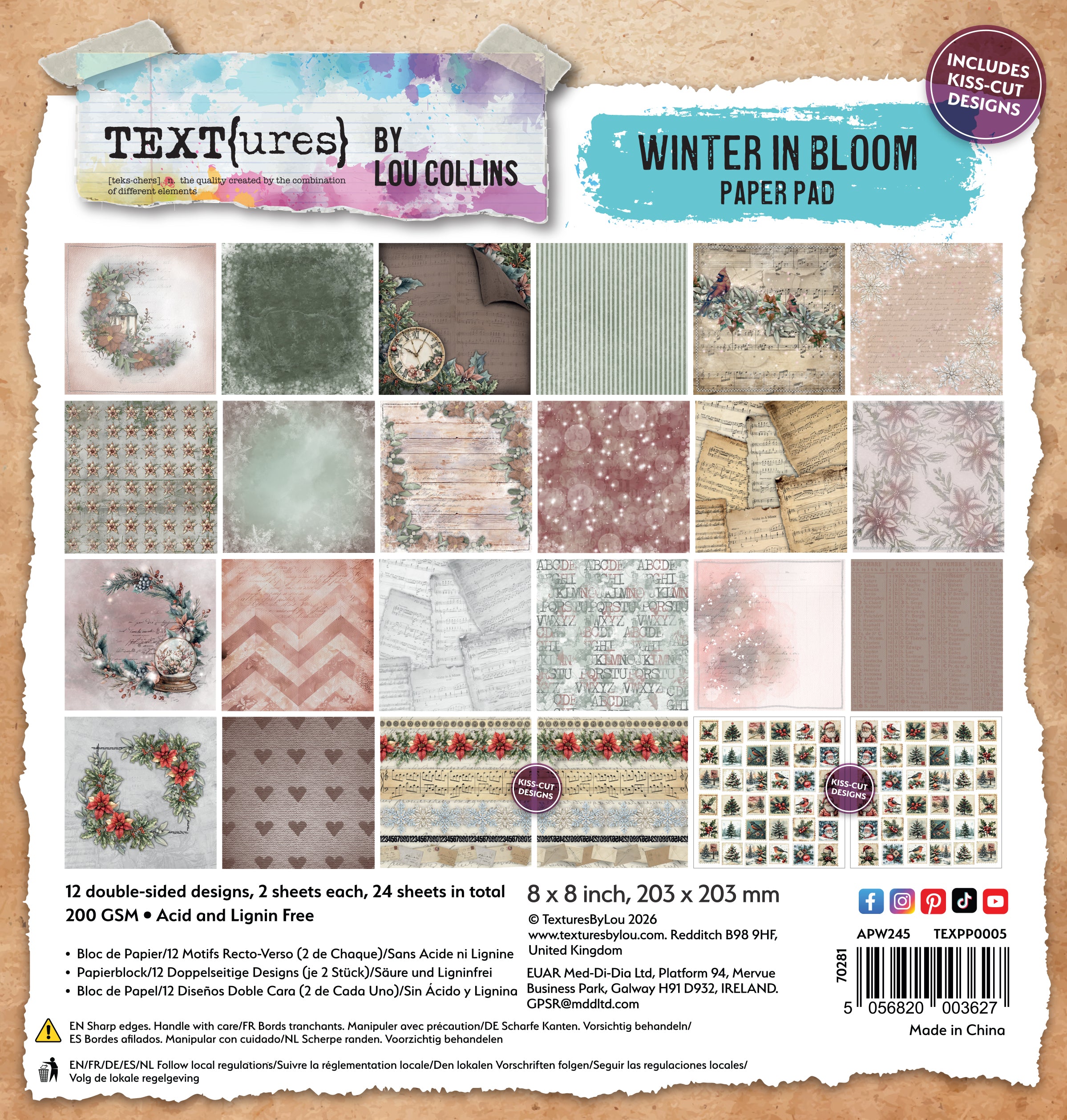 TEXT{ures} Winter in Bloom 8in x 8in Paper Pad