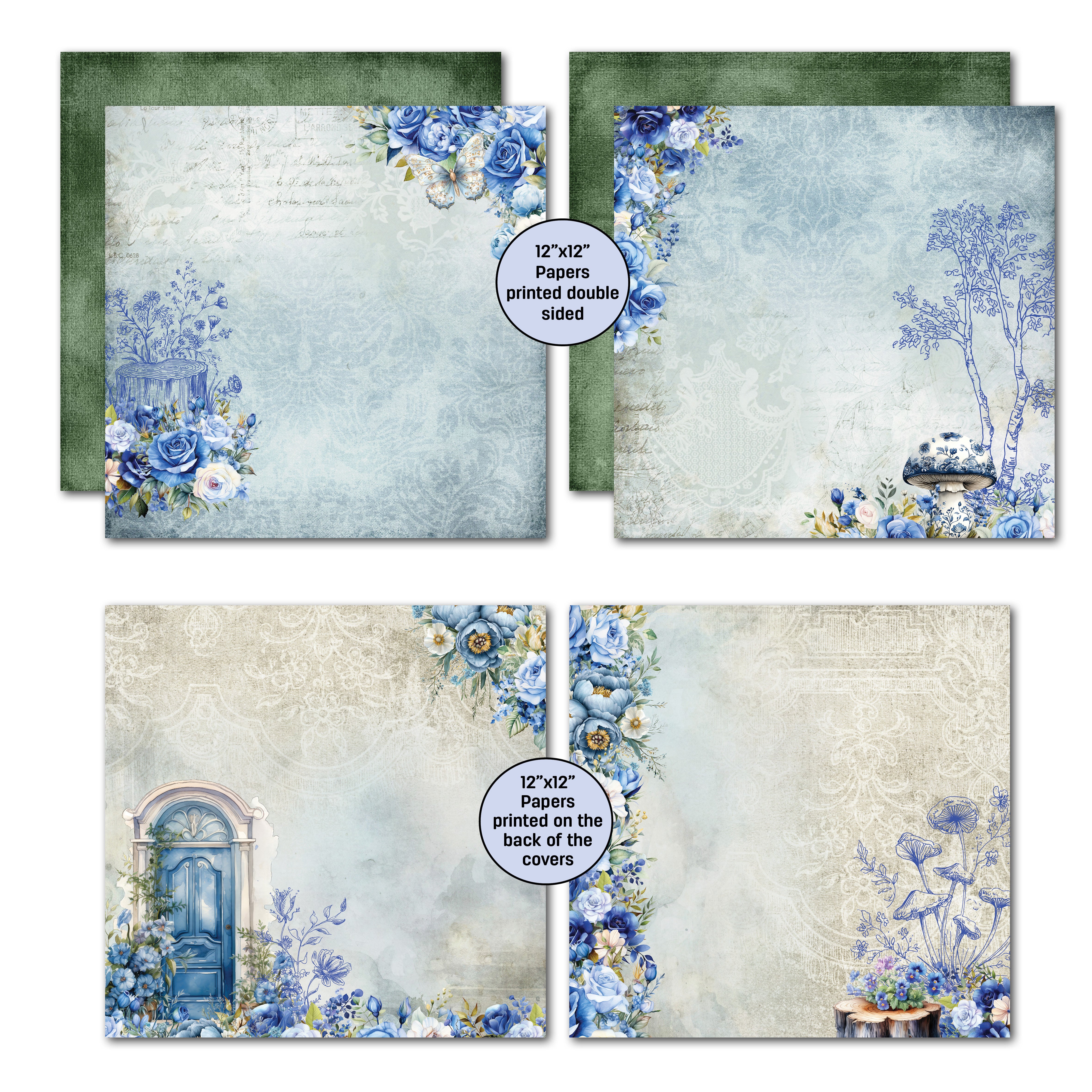 3Quarter Designs Twilight Ink 12x12 Design Paper & Diecuts Set