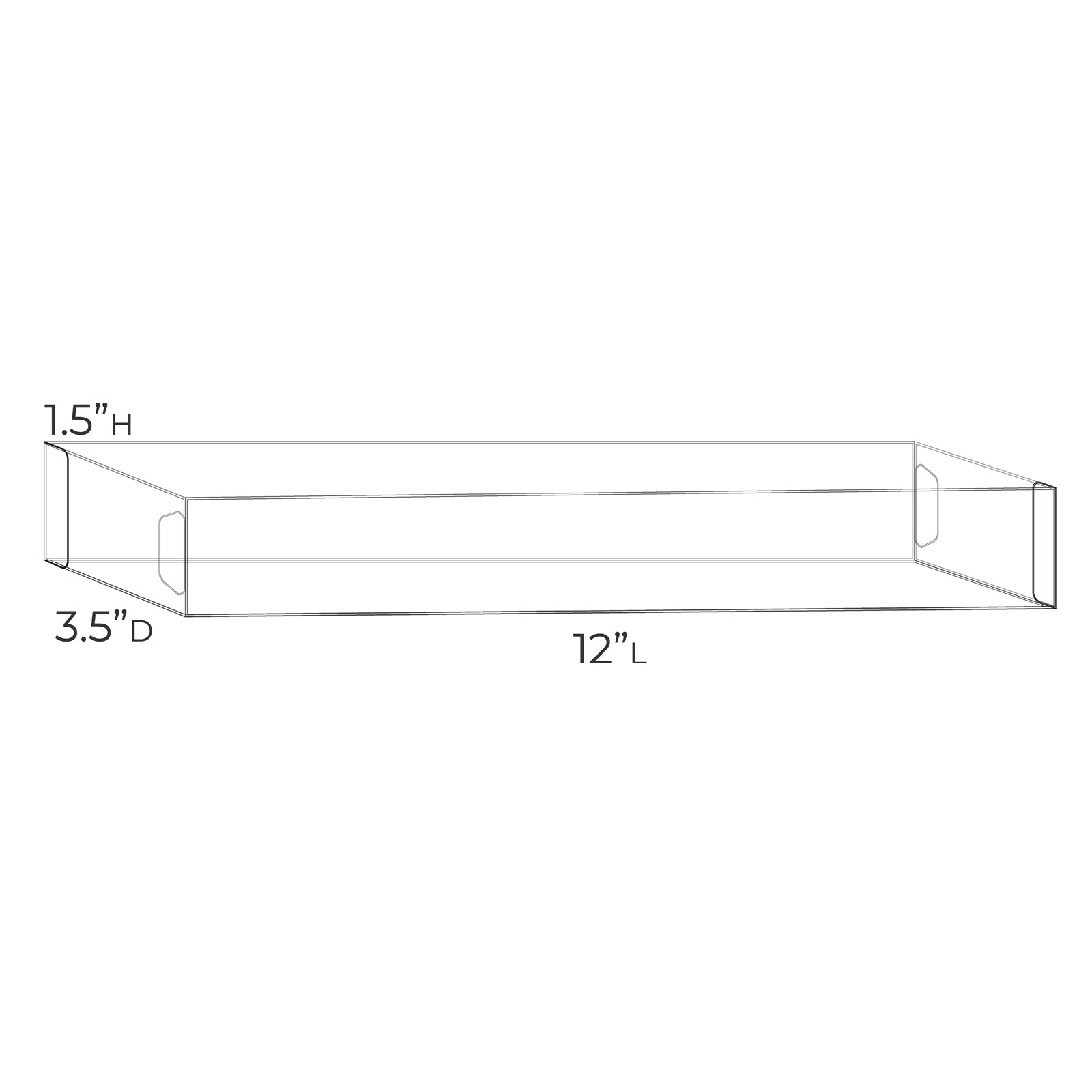 The Organized Option Basic Box "F" - 3.5" W x 12.0" L x 1.5" H - Set of 5