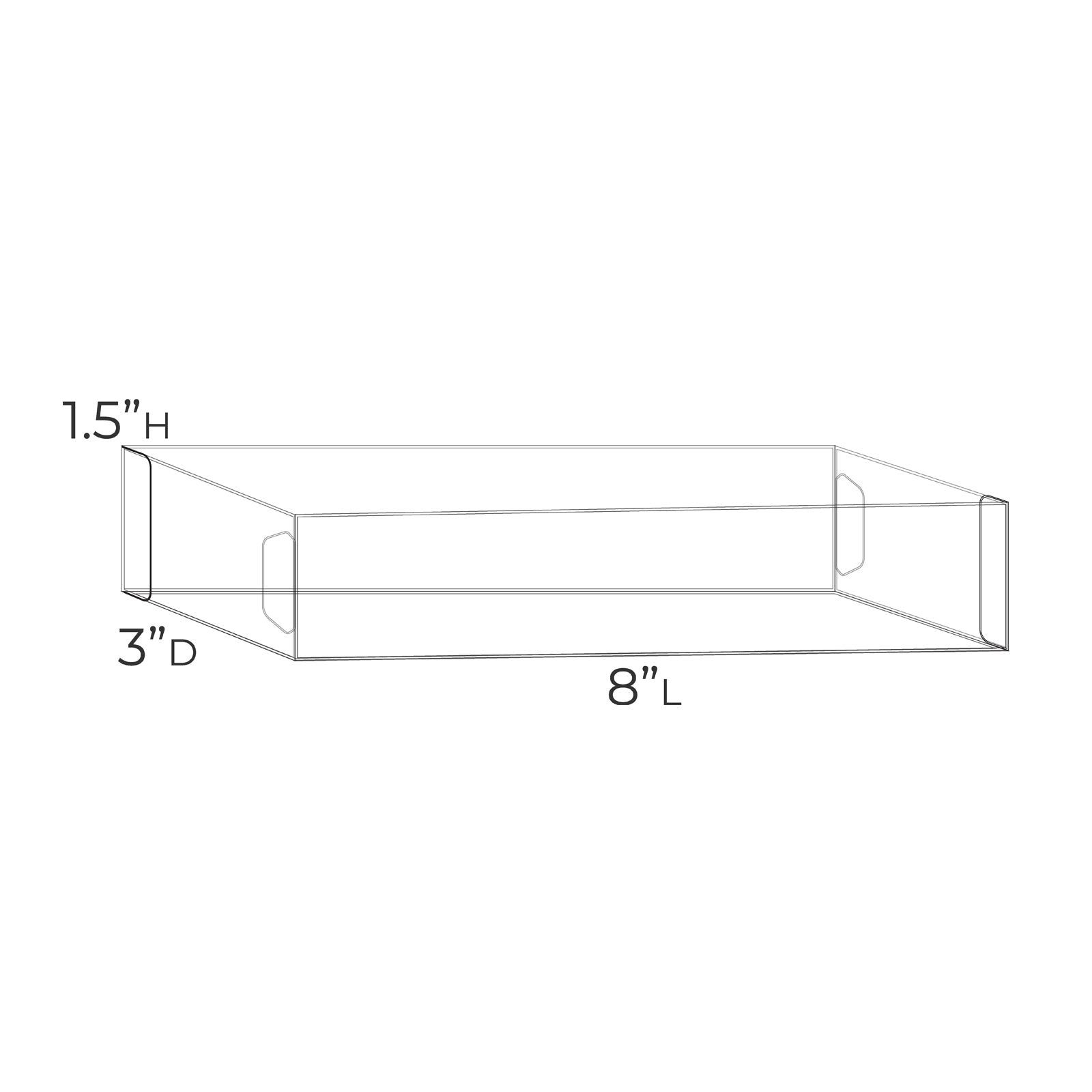 The Organized Option Basic Box "H" - 3.0" W x 8.0" L x 1.5" H - Set of 5