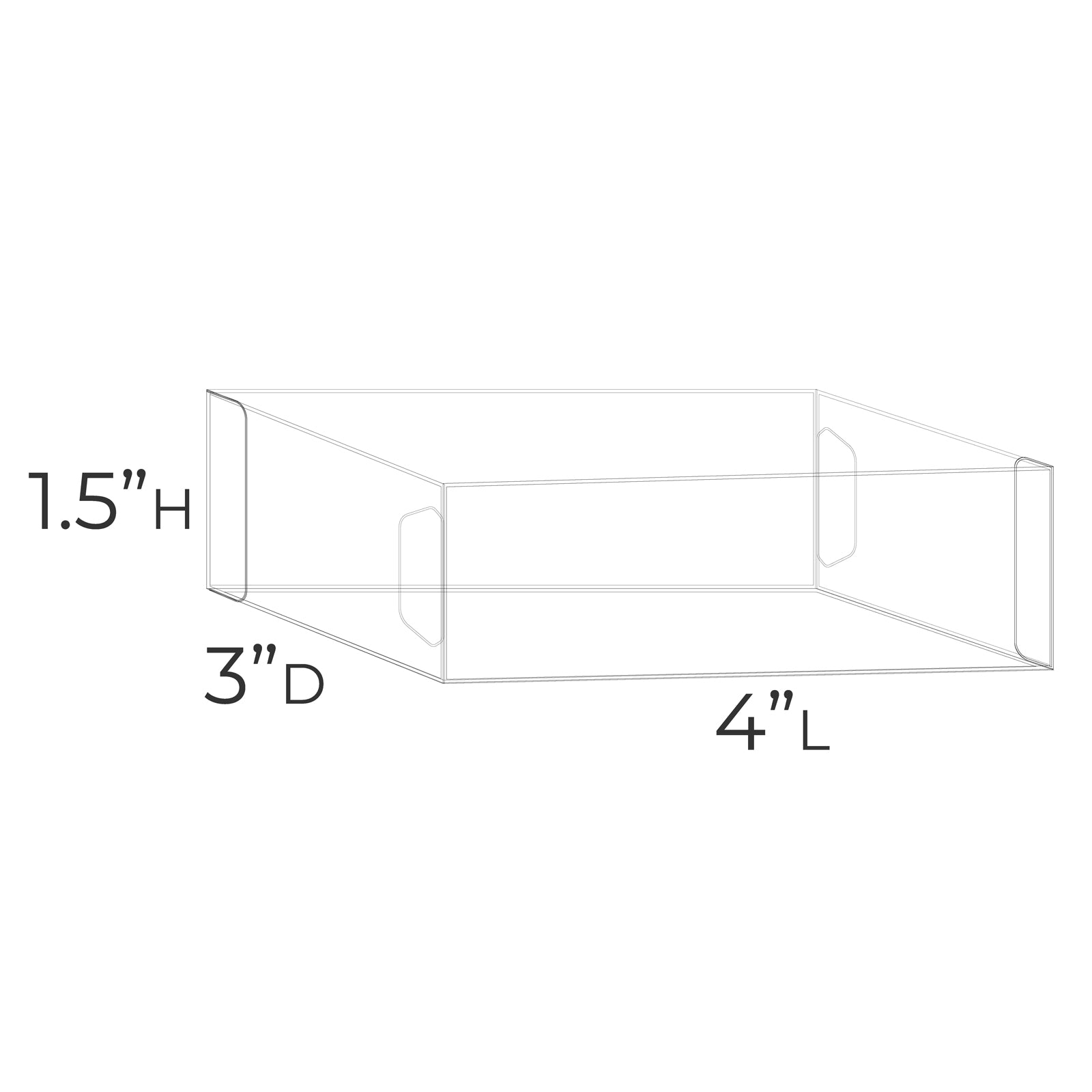 The Organized Option Basic Box "I" - 3.0" W x 4.0" L x 1.5" H - Set of 5